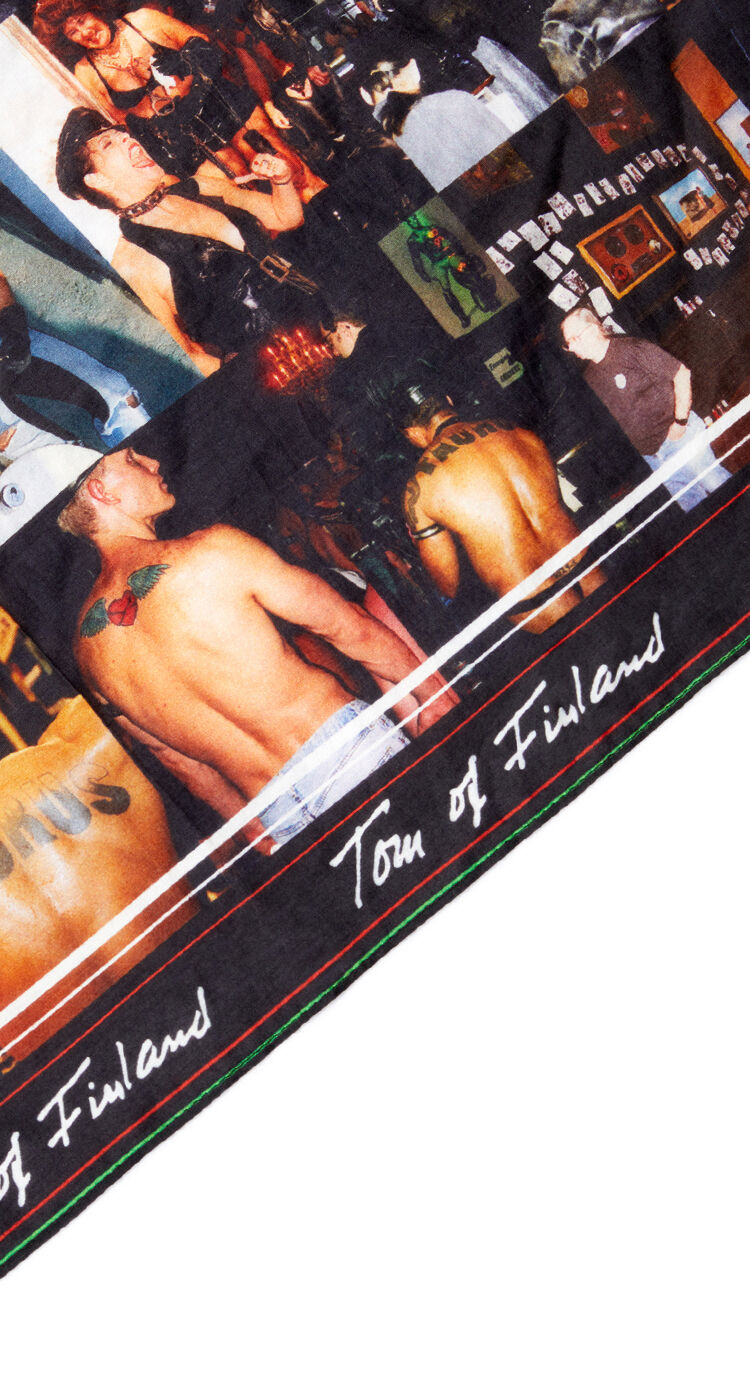 Cotton-silk bandana with multiple prints