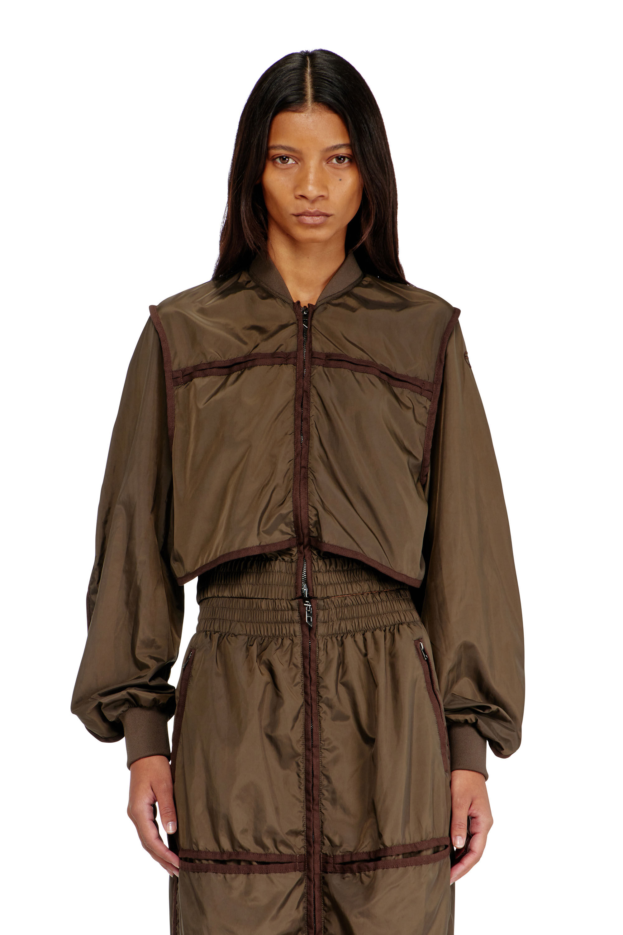 Diesel - G-OTHAM, Woman's Nylon jacket with tonal taping in null - 3