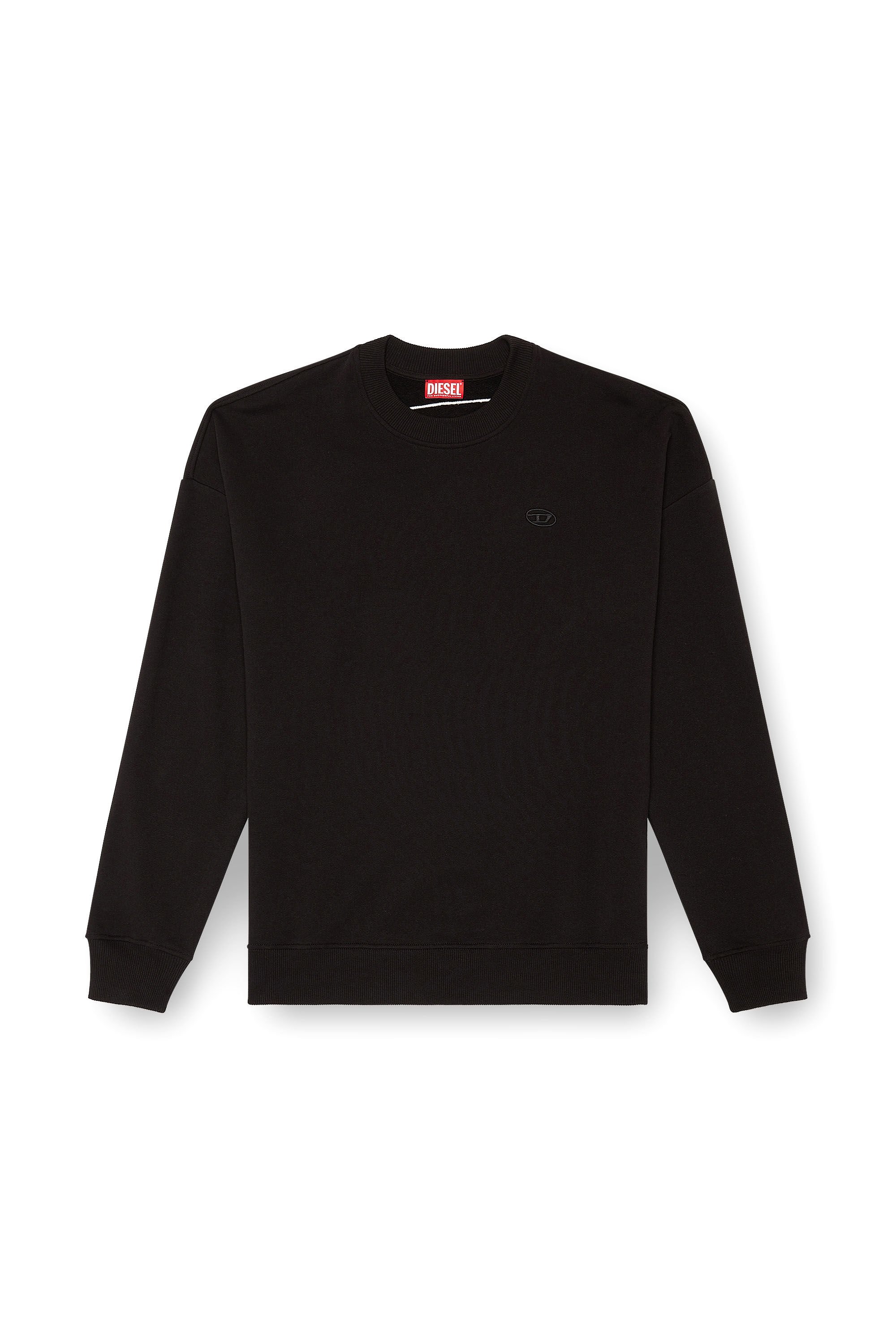 Diesel - S-ROB-MEGOVAL-D, Man Sweatshirt with logo embroidery in Black - Image 2