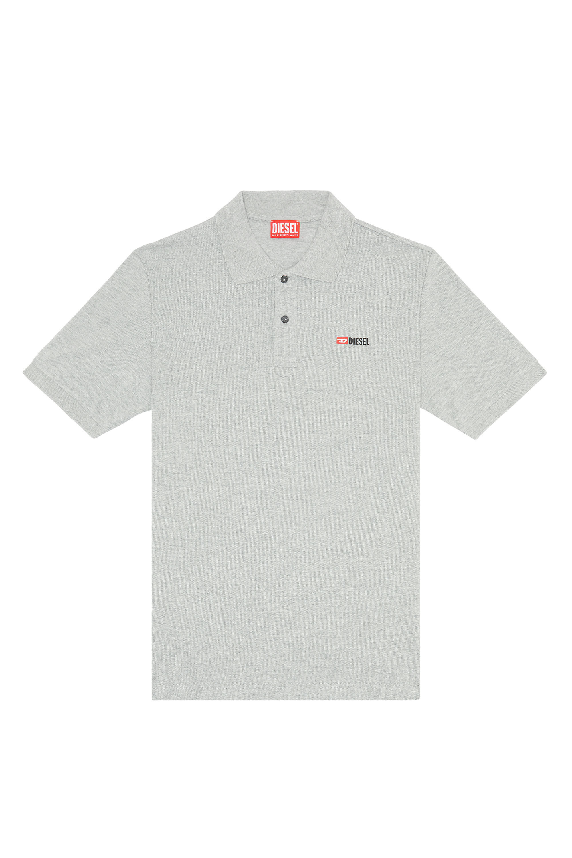 Diesel - T-SMITH-DIV, Man Polo shirt with high-density logo print in Grey - Image 2