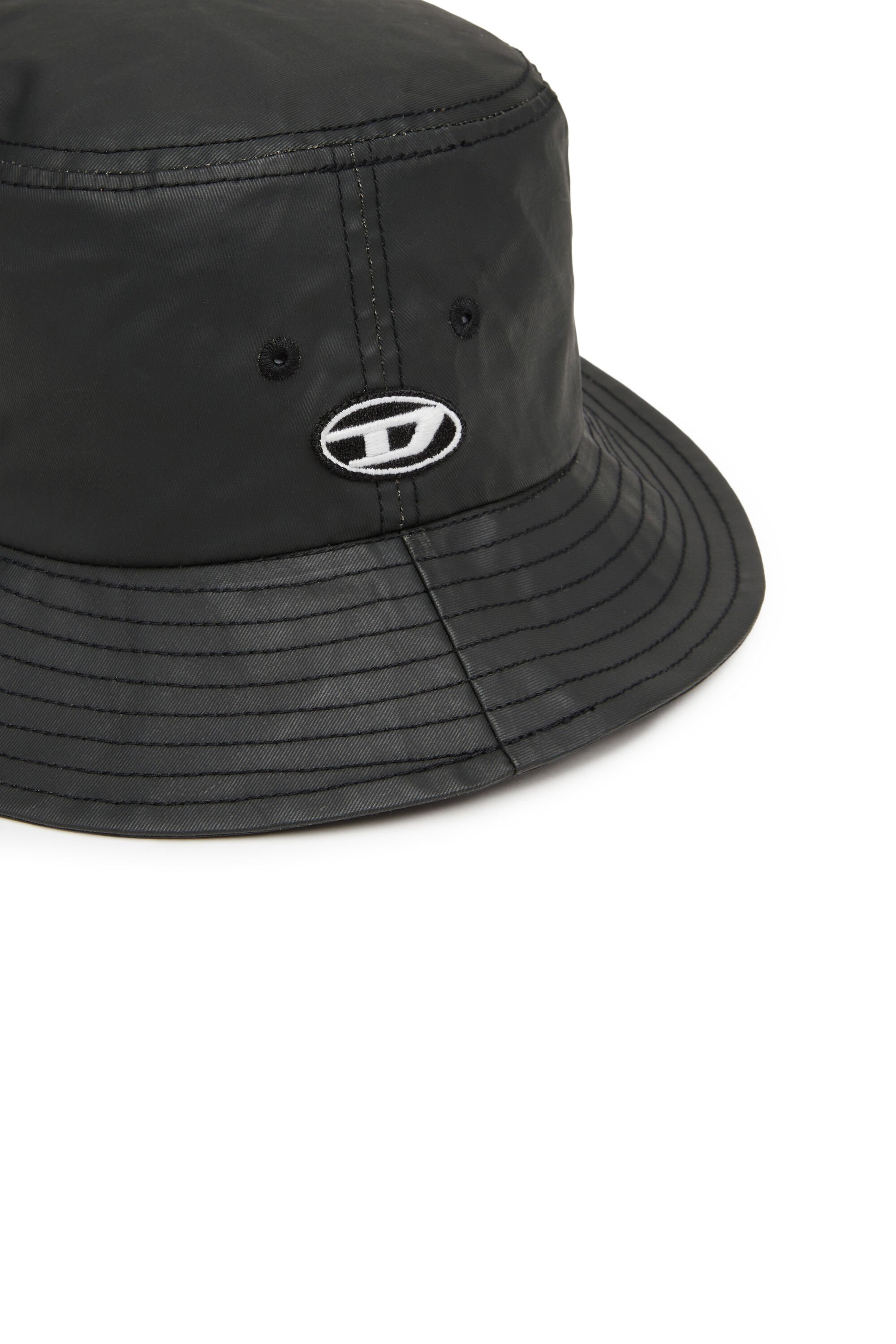 Diesel - C-FISH-COAT, Man Bucket hat in coated twill in Black - Image 3