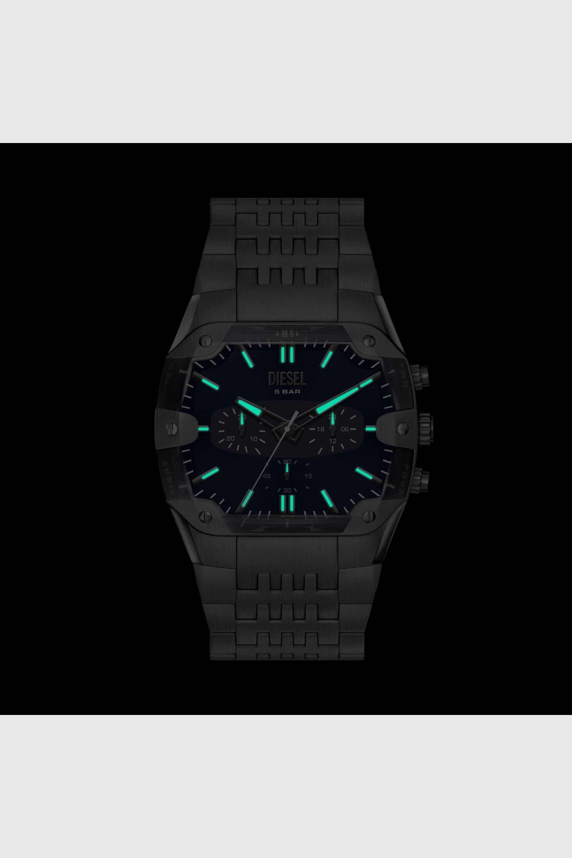 Diesel - DZ4717 WATCH, Man's Spiked Cushion gunmetal stainless steel watch in Dark grey - 6