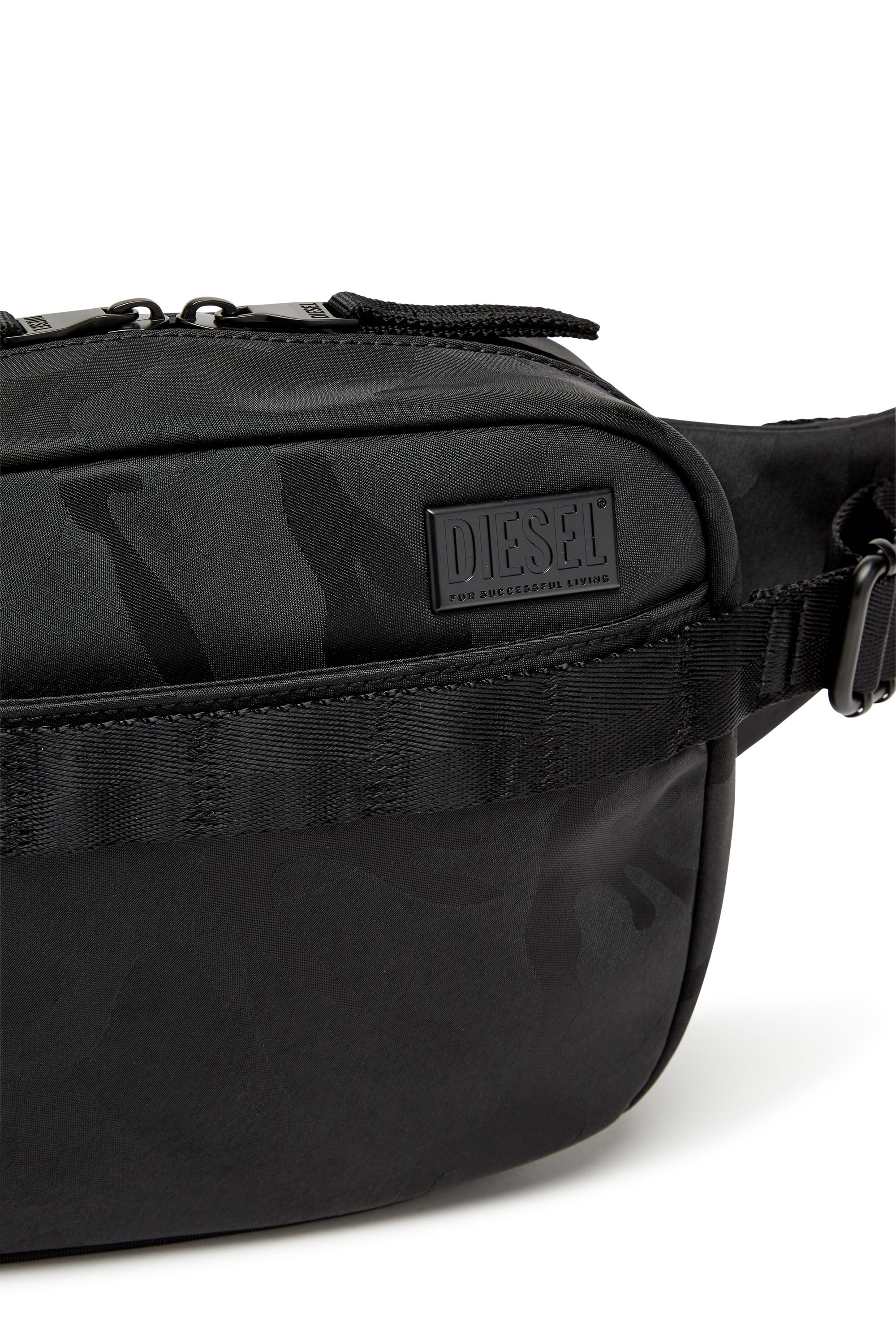 Diesel - DSRT BELTBAG, Man Dsrt-Utility belt bag in printed nylon in Black - Image 5