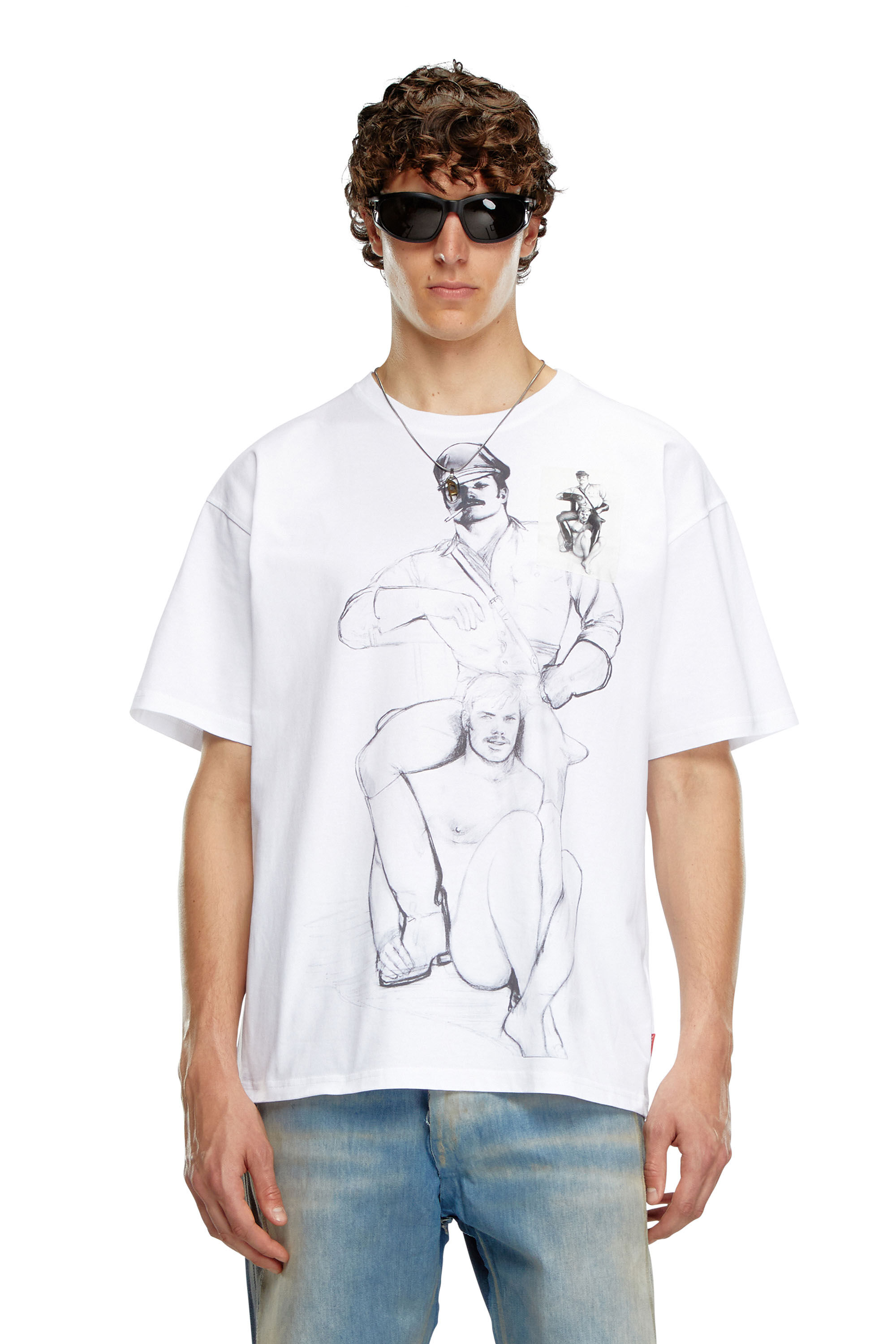 Diesel - PR-T-BOXT-TOF, Unisex T-shirt with prints and patches in White - Image 3