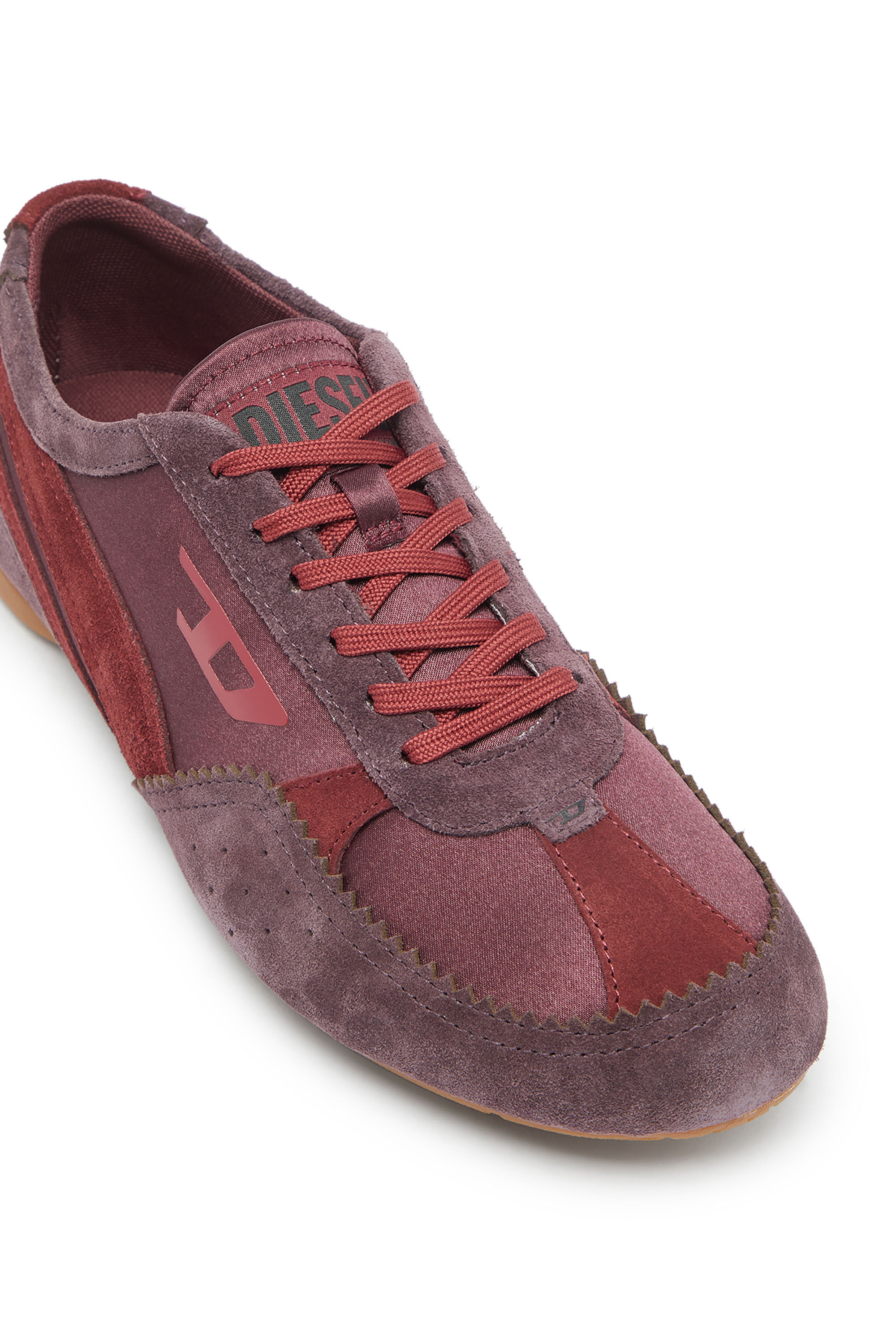 Diesel - D-MILE LOW II W, Woman's D-Mile-Flat sneakers with suede overlays in Burgundy - 6