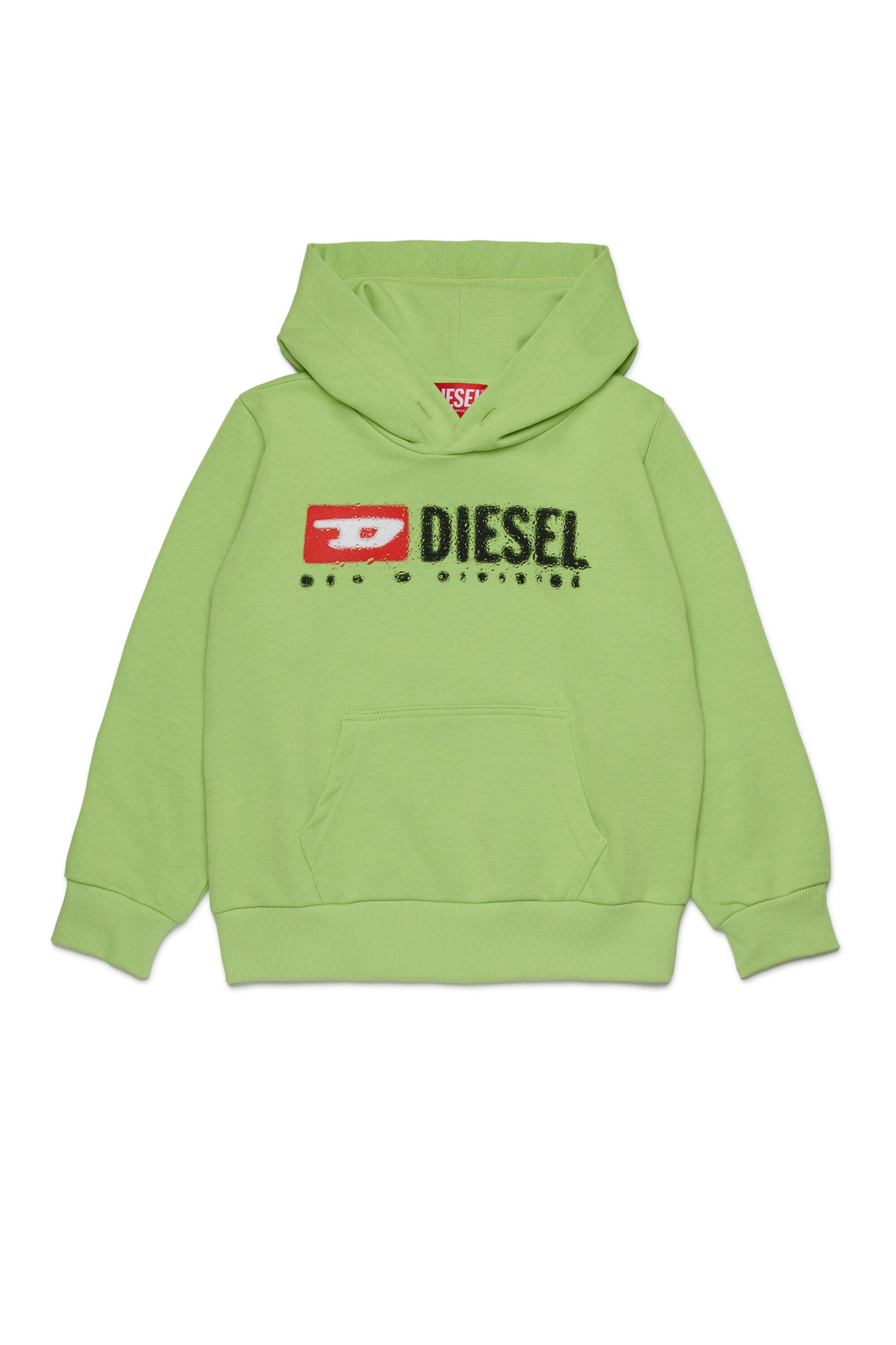 Diesel - SDROPSHOOD OVER, Man's Cotton sweatshirt with logo print in Green - 1
