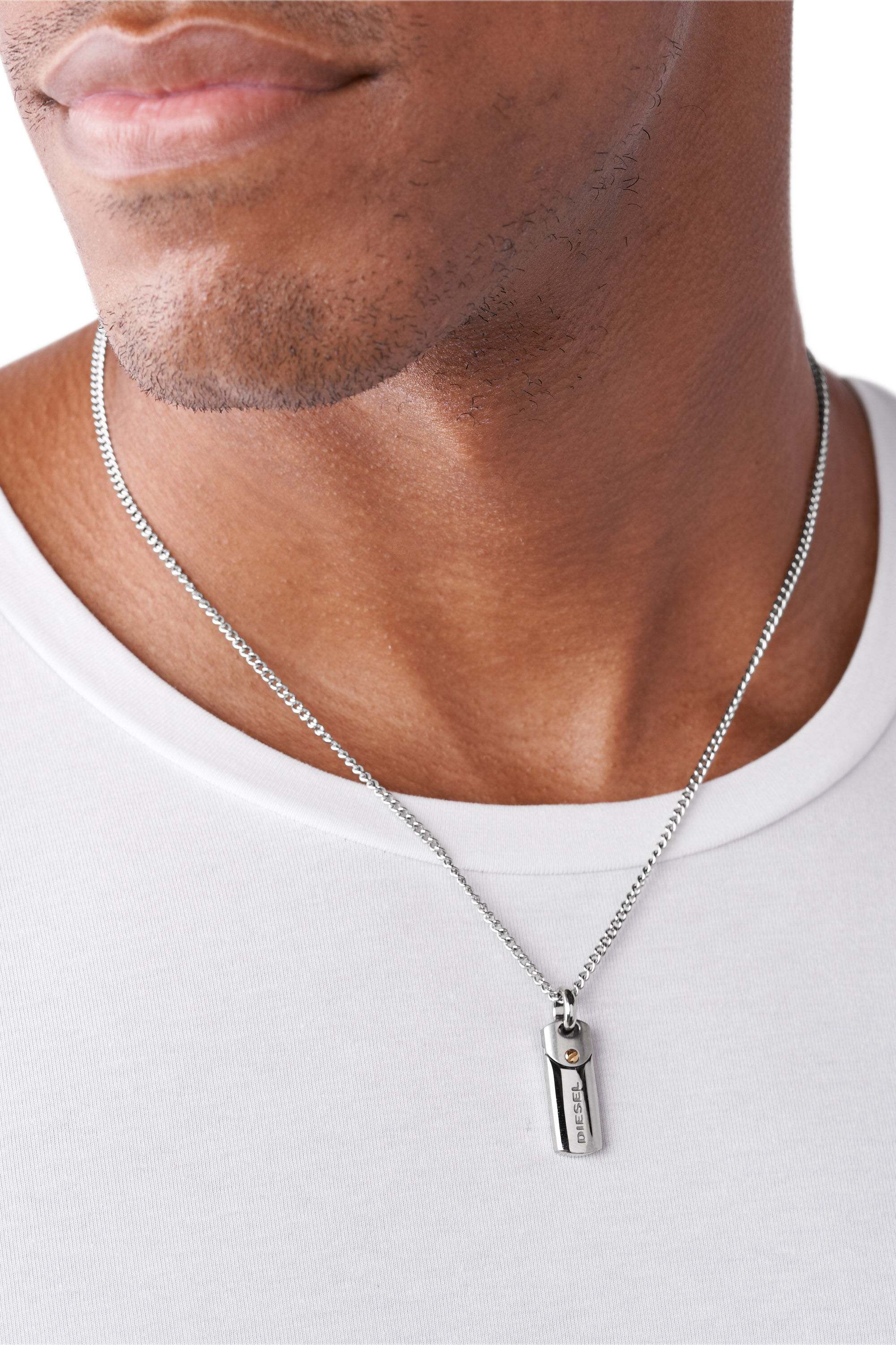 Diesel - DX1116, Man Steel dog tag pendant necklace in Silver - Image 4