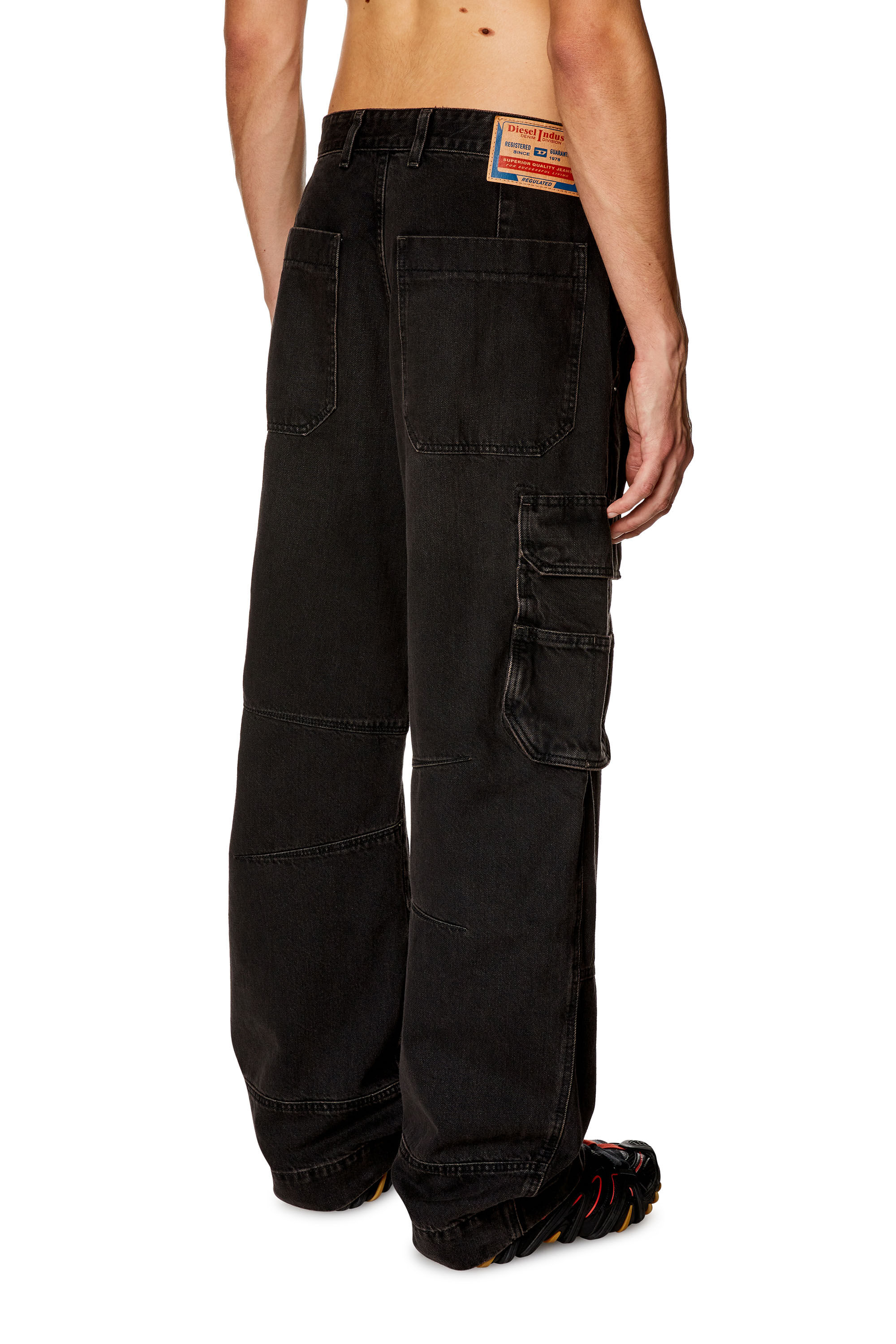 Diesel - Man Straight Jeans D-Fish 0KIAG, Black/Dark grey - Image 4