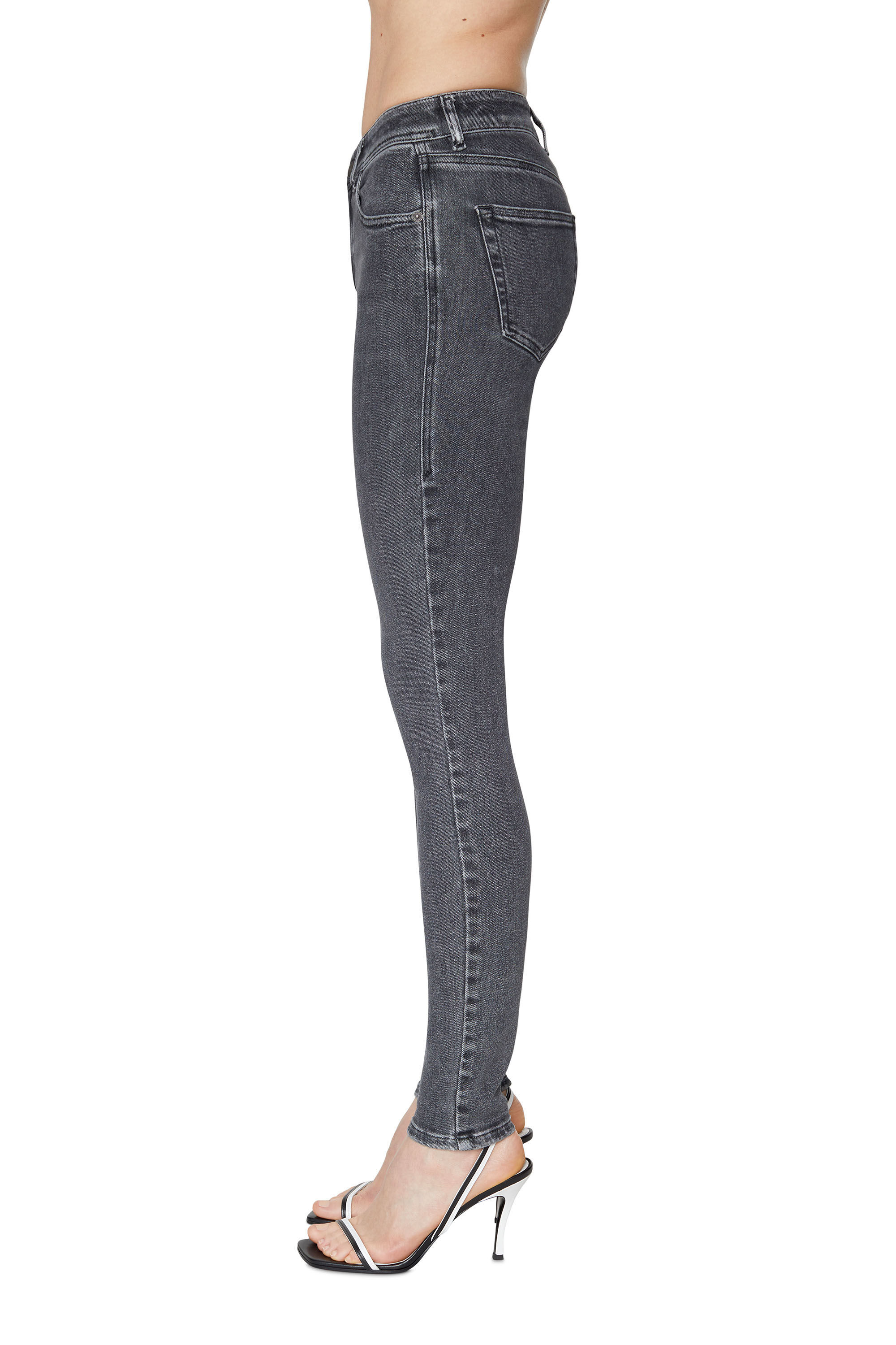 Diesel - Woman Super skinny Jeans 2017 Slandy 09D61, Black/Dark grey - Image 4