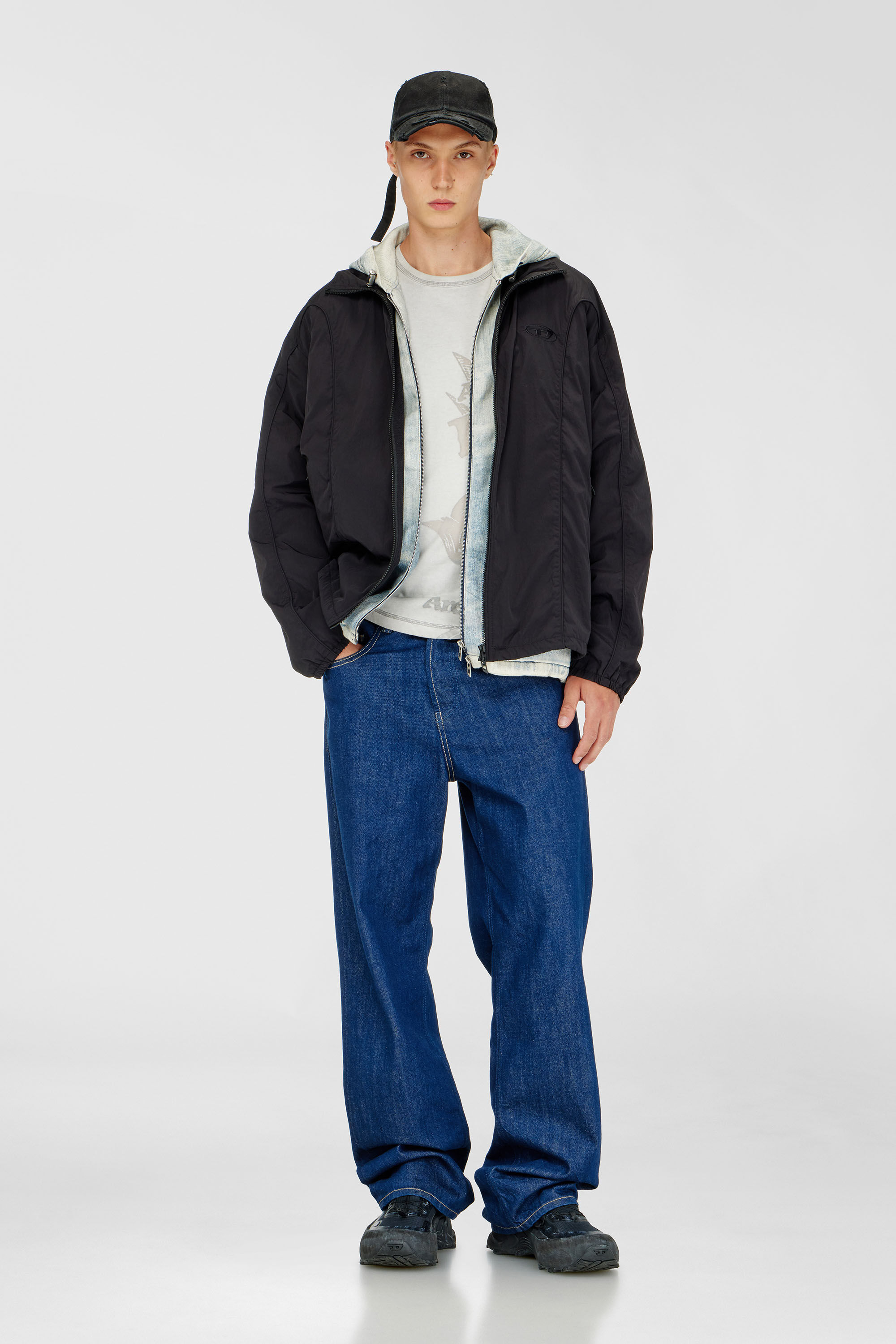 Diesel - C-BIGDOV, Man's Cotton twill cap with distressed details in Black - 4