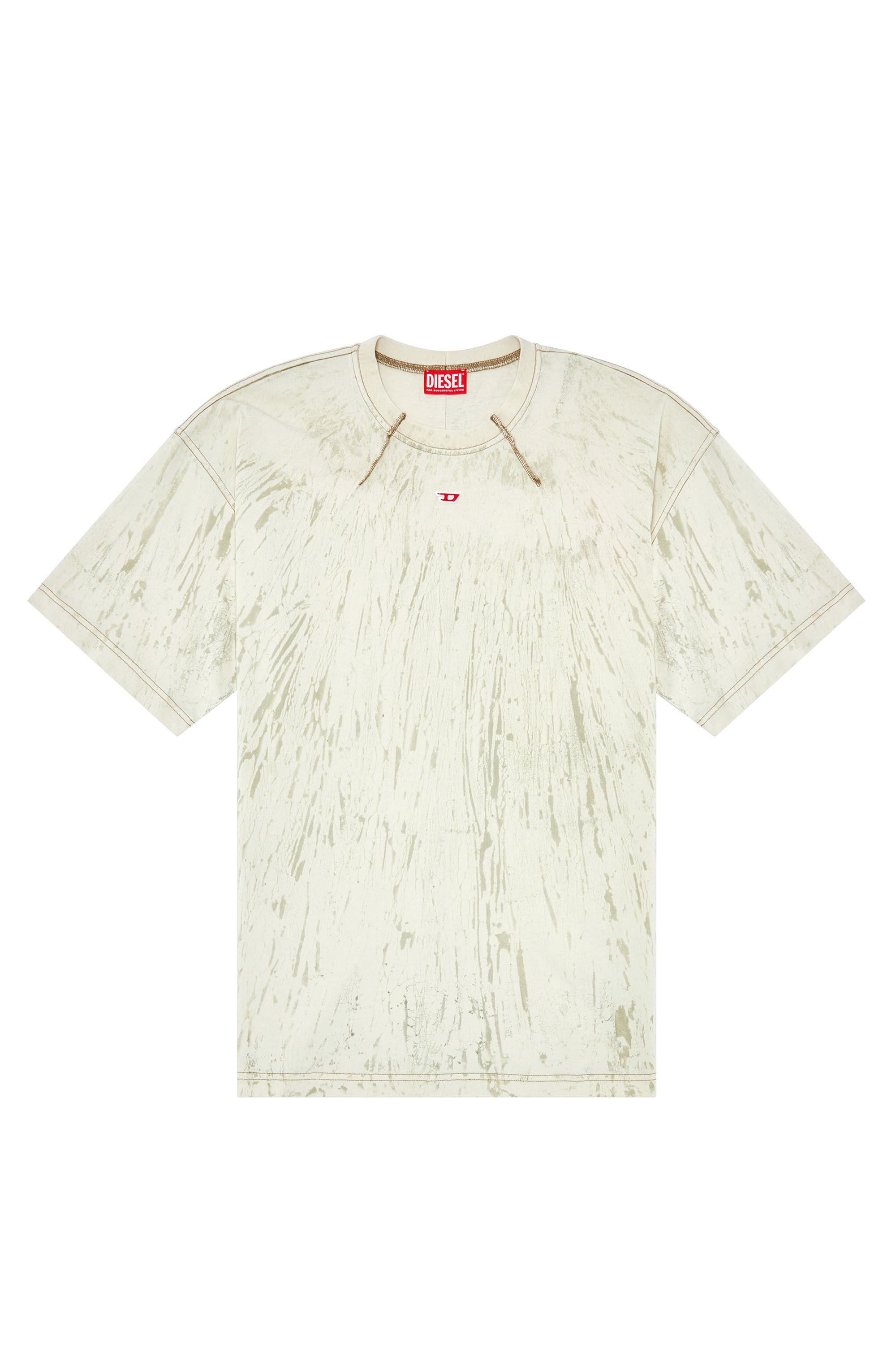 Diesel - T-COS, Man T-shirt in plaster effect jersey in White - Image 2