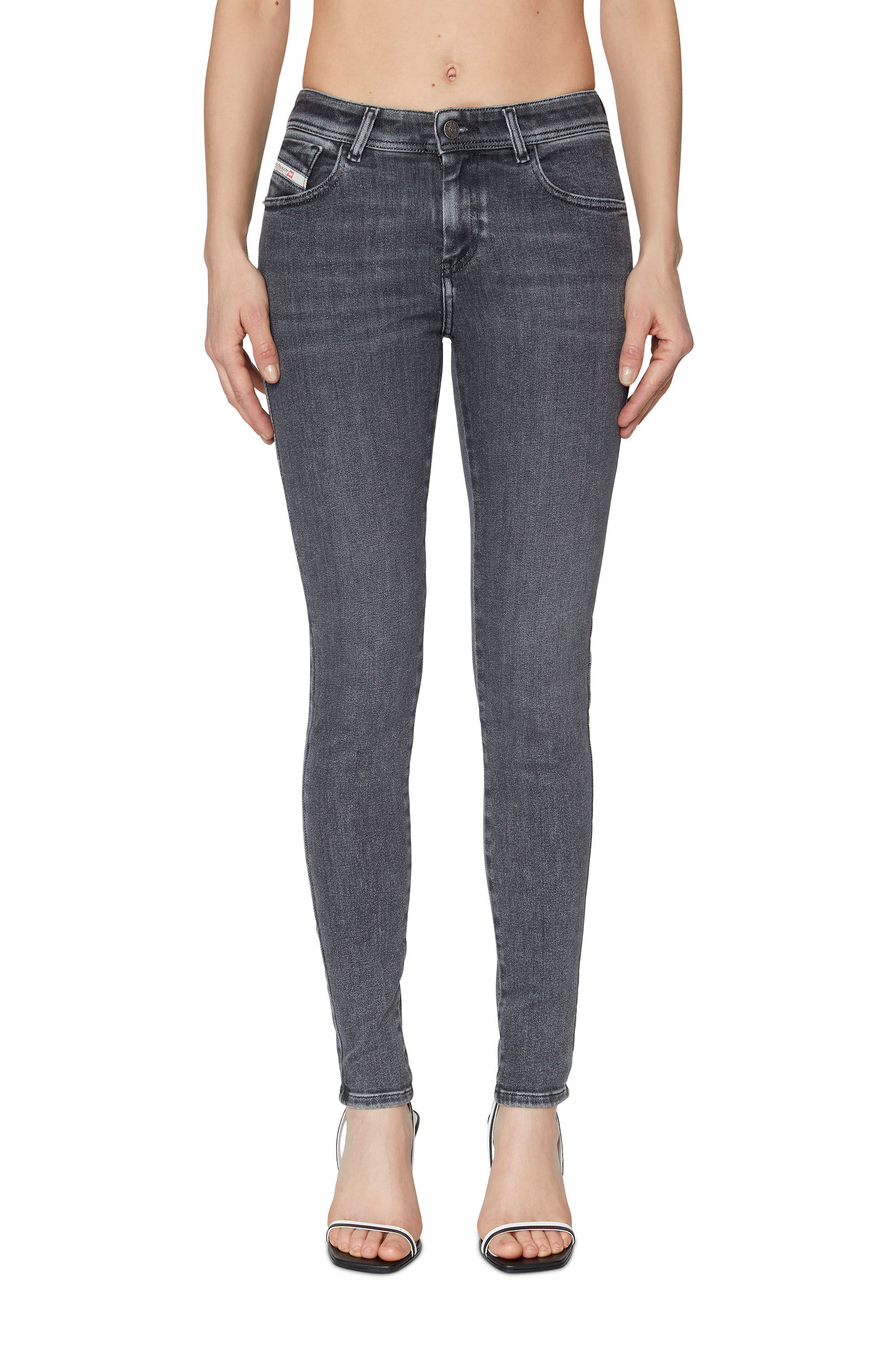 Diesel - Woman Super skinny Jeans 2017 Slandy 09D61, Black/Dark grey - Image 2