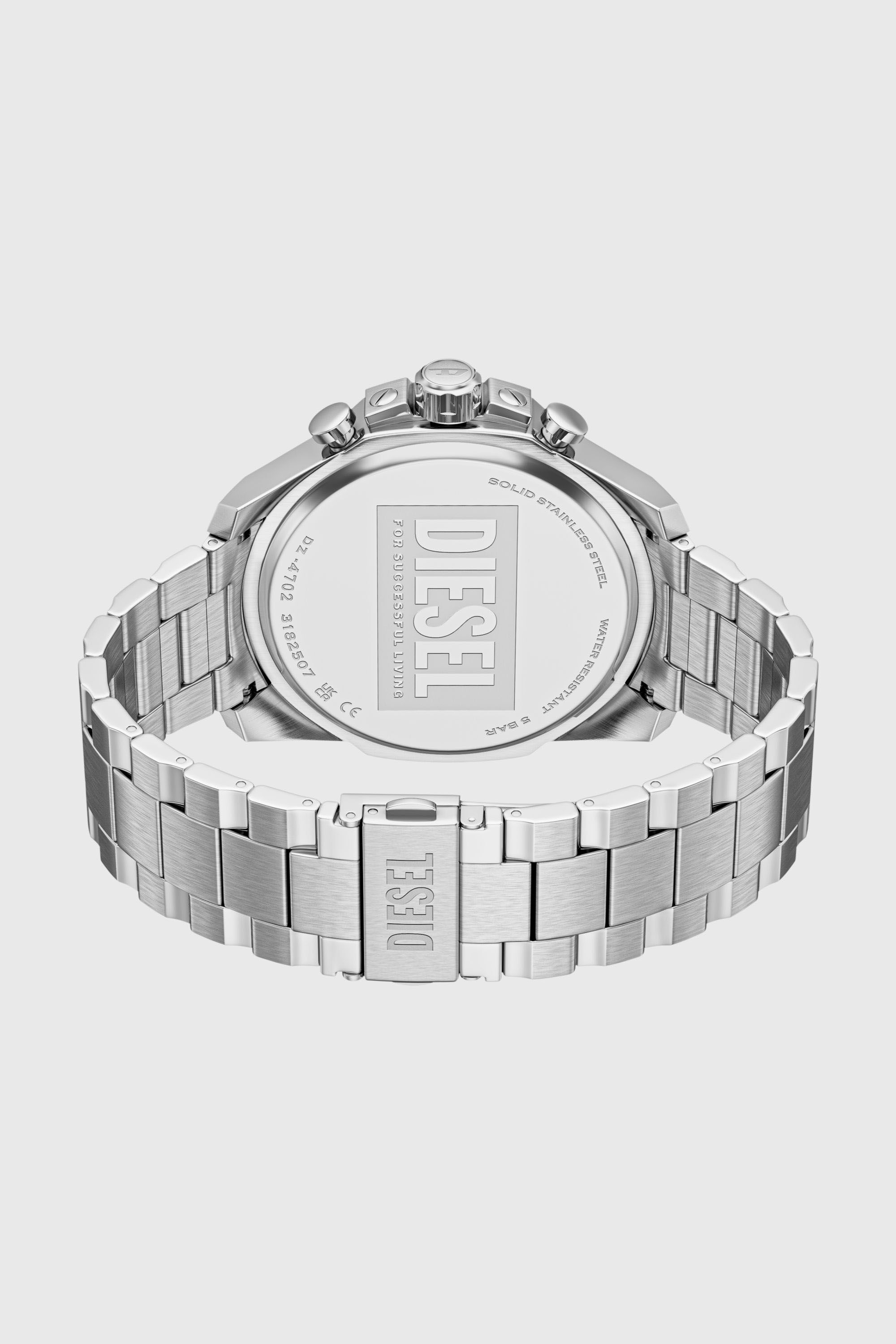 Diesel - DZ4702 WATCH, Man's Mega Chief Slim Chronograph Stainless Steel Watch in Silver - 6