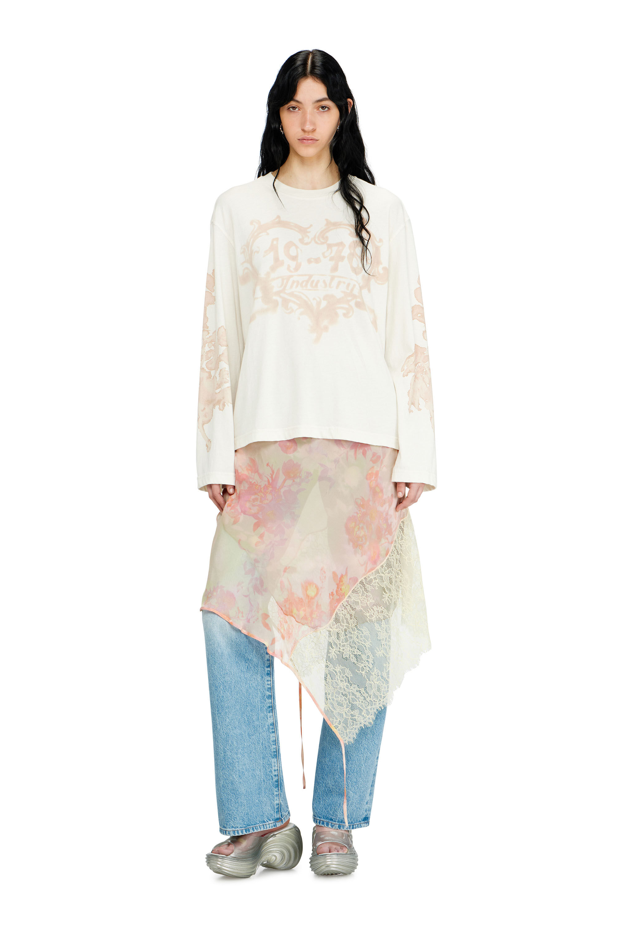 Diesel - MELISSA QUANTUM PLATFORM, Woman's Platform mule in Melflex&reg; in Silver - 7