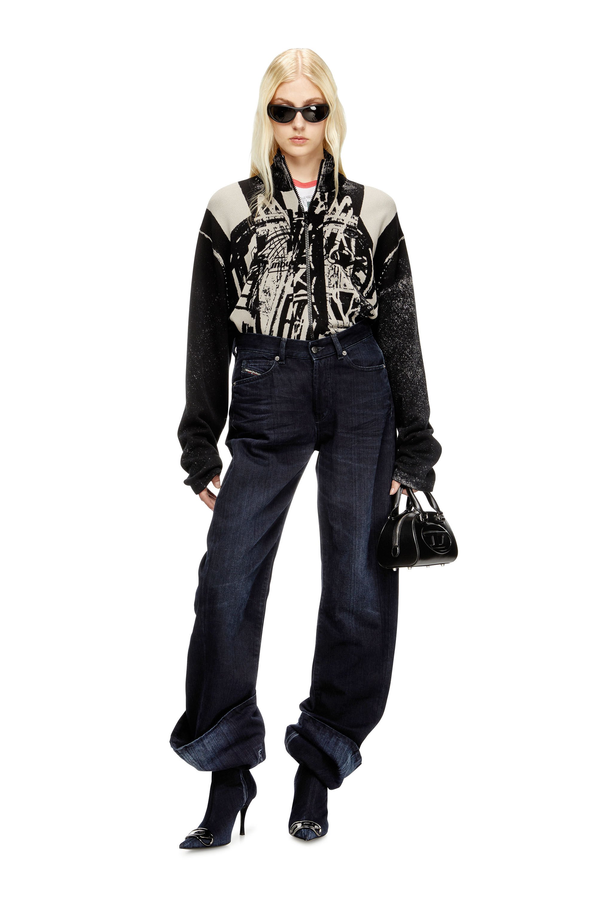 Diesel - D-VENUS KB LARGE, Woman's D-Venus-Wide knee-high boots in denim in Dark Blue - 6