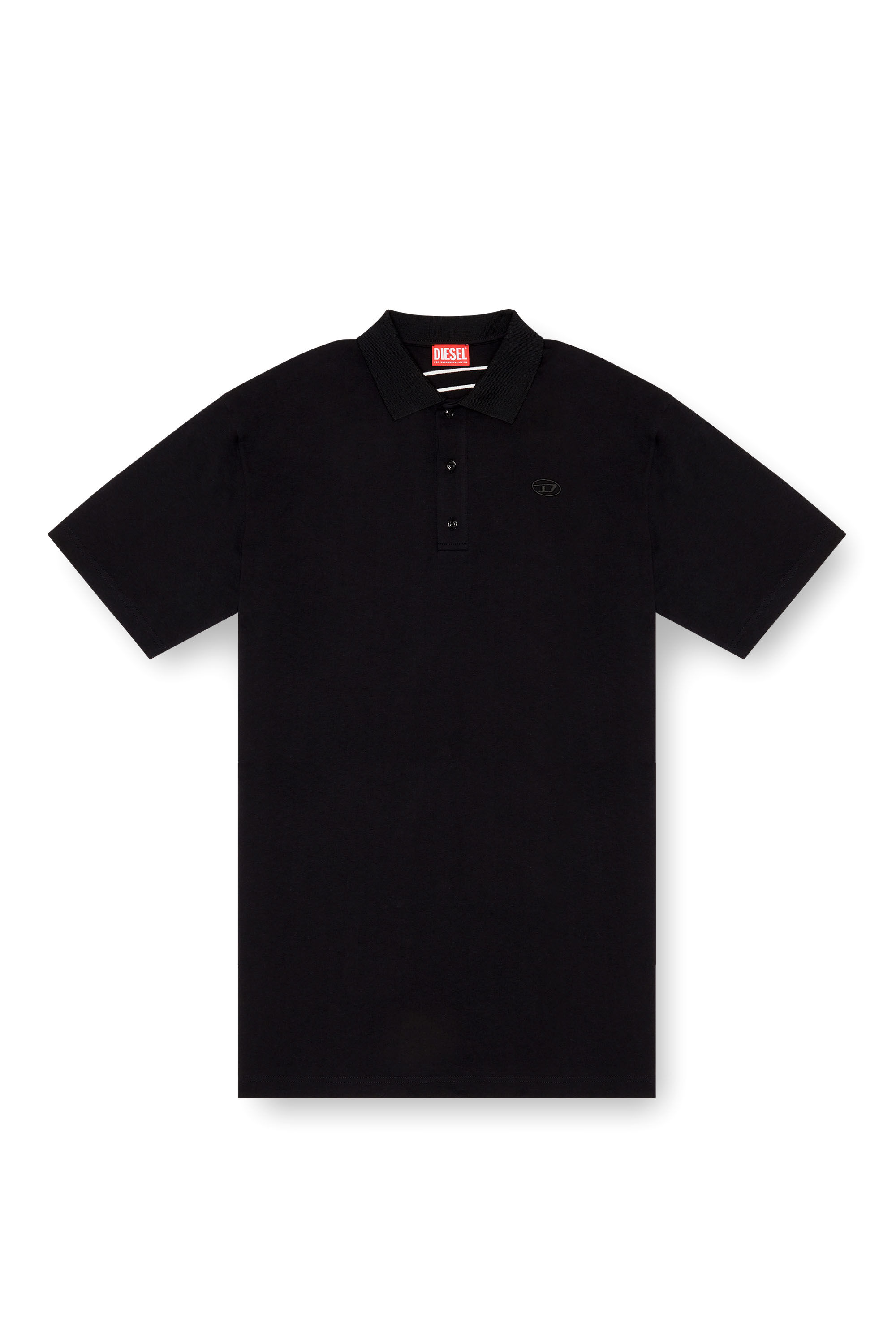 Diesel - T-VORT-MEGOVAL-D, Man Polo shirt with maxi oval D embroidery in Black - Image 2