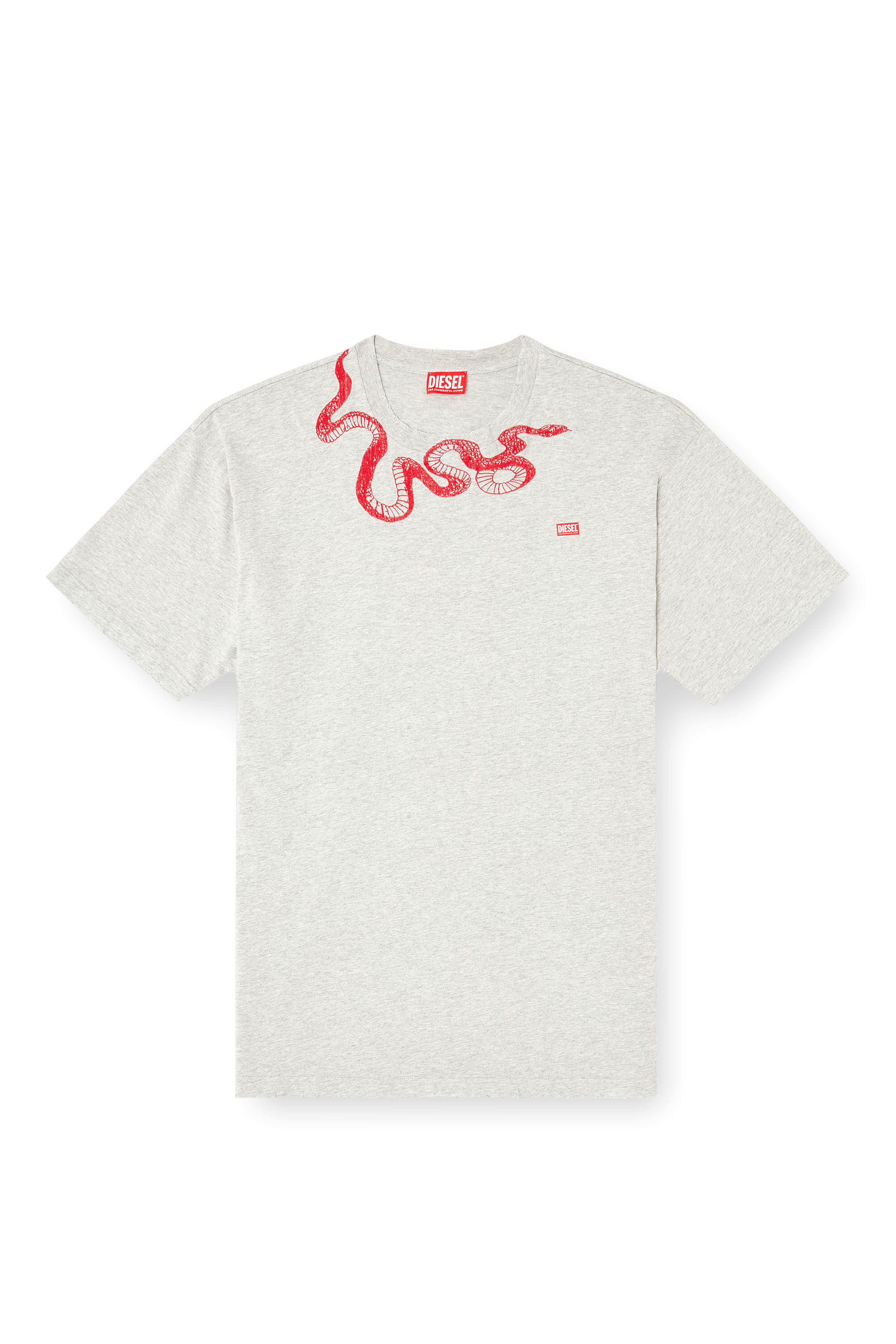 Diesel - CL-T-BOXT-MEL-SNAKE, Unisex's T-shirt with snake embroidery in Grey - 2