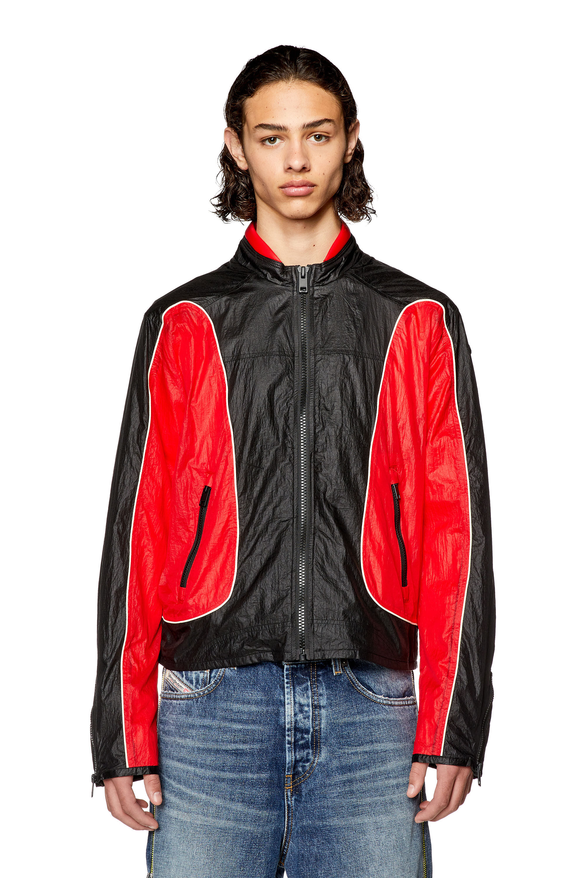 Diesel - J-BLINKID-A, Man Nylon jacket with contrast detailing in Multicolor - Image 3