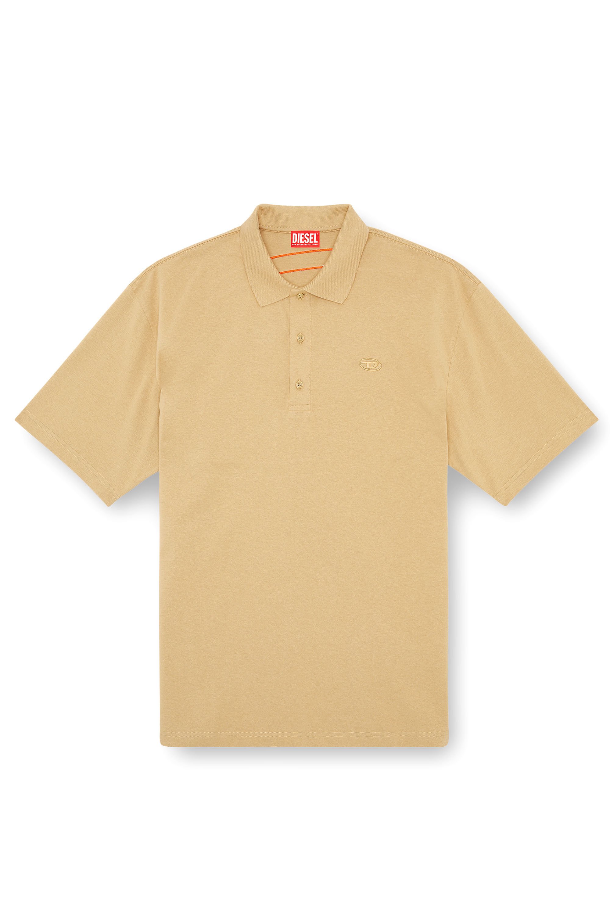 Diesel - T-VORT-MEGOVAL-D, Man Polo shirt with maxi oval D embroidery in Brown - Image 2