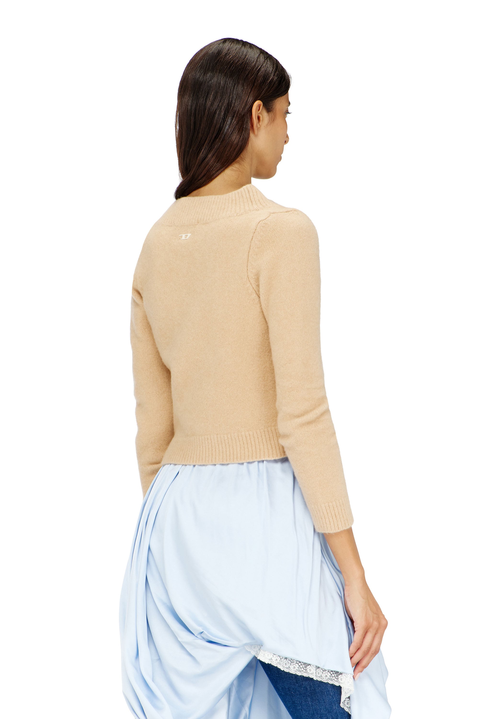 Diesel - M-AVA, Woman's Cropped cardigan in wrinkled boiled knit in null - 3