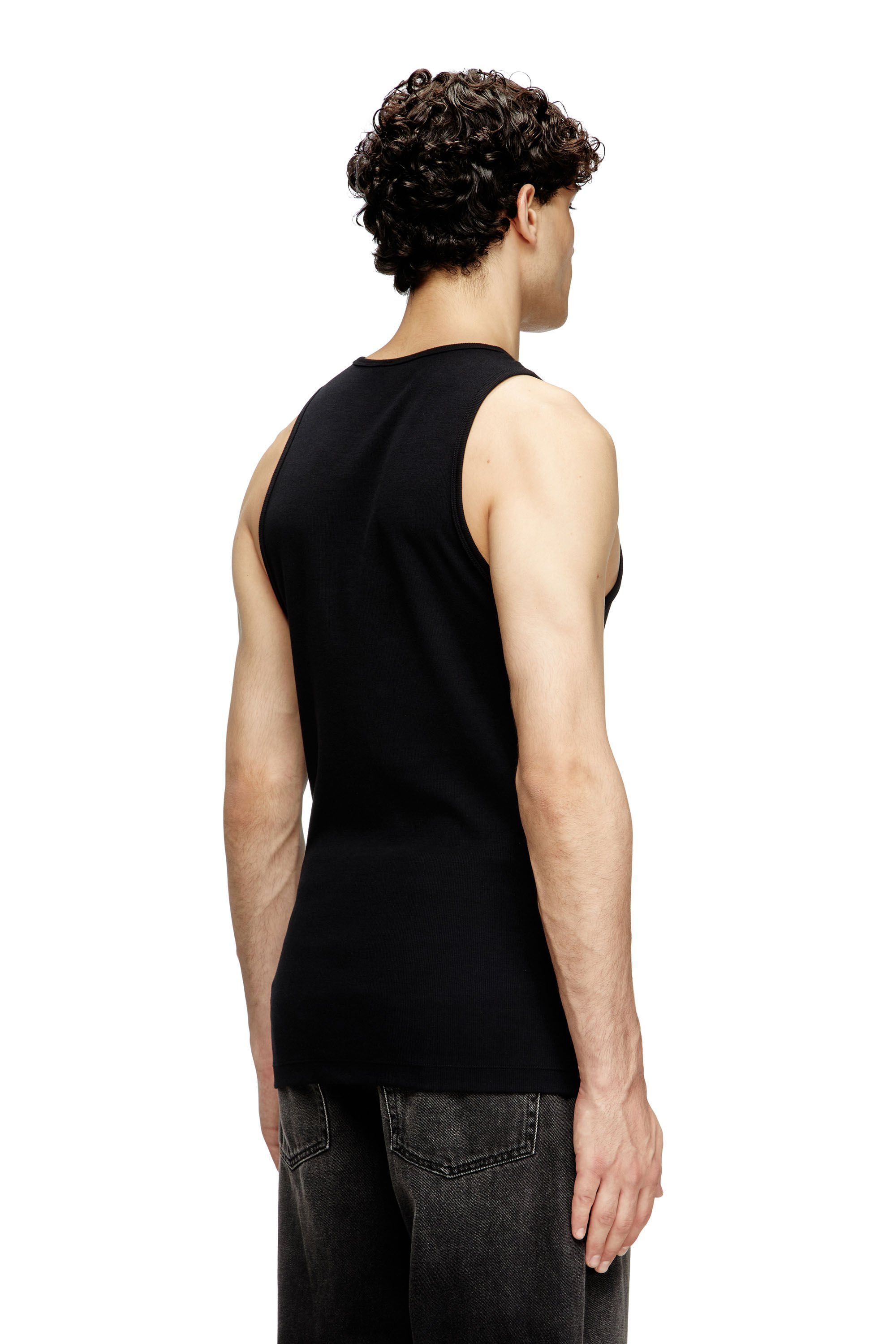 Diesel - T-LIFTY-D, Man's Tank top with mini D logo patch in Black - 4