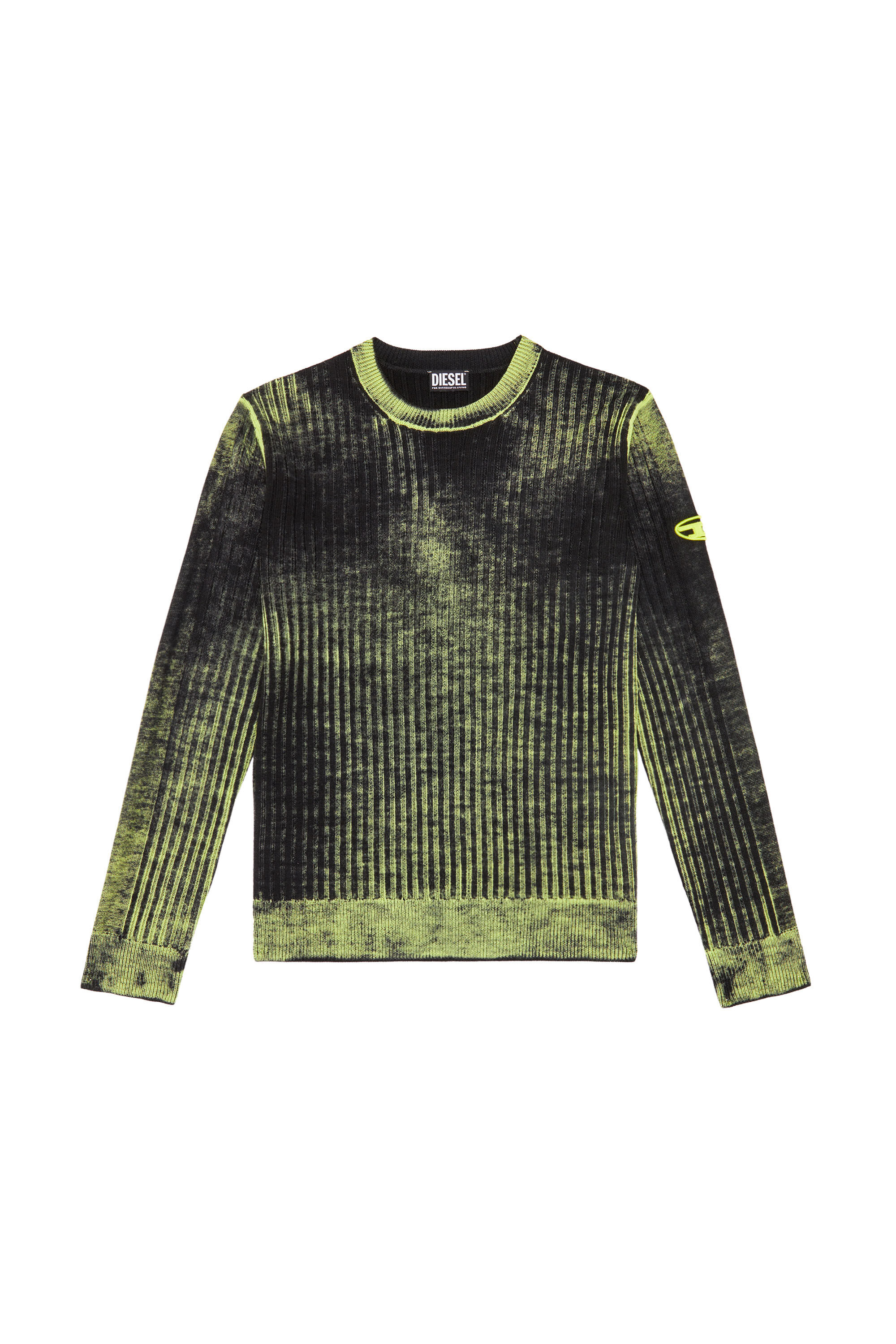 Diesel - K-ANDELERO, Man Printed wool jumper in Green - Image 2