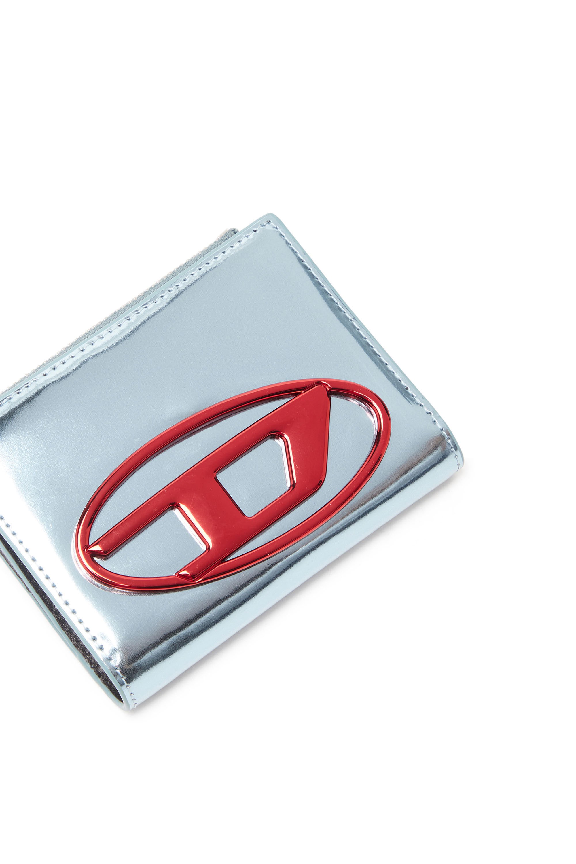 Diesel - 1DR BI-FOLD ZIP II, Woman Small wallet in mirror leather in Blue - Image 4