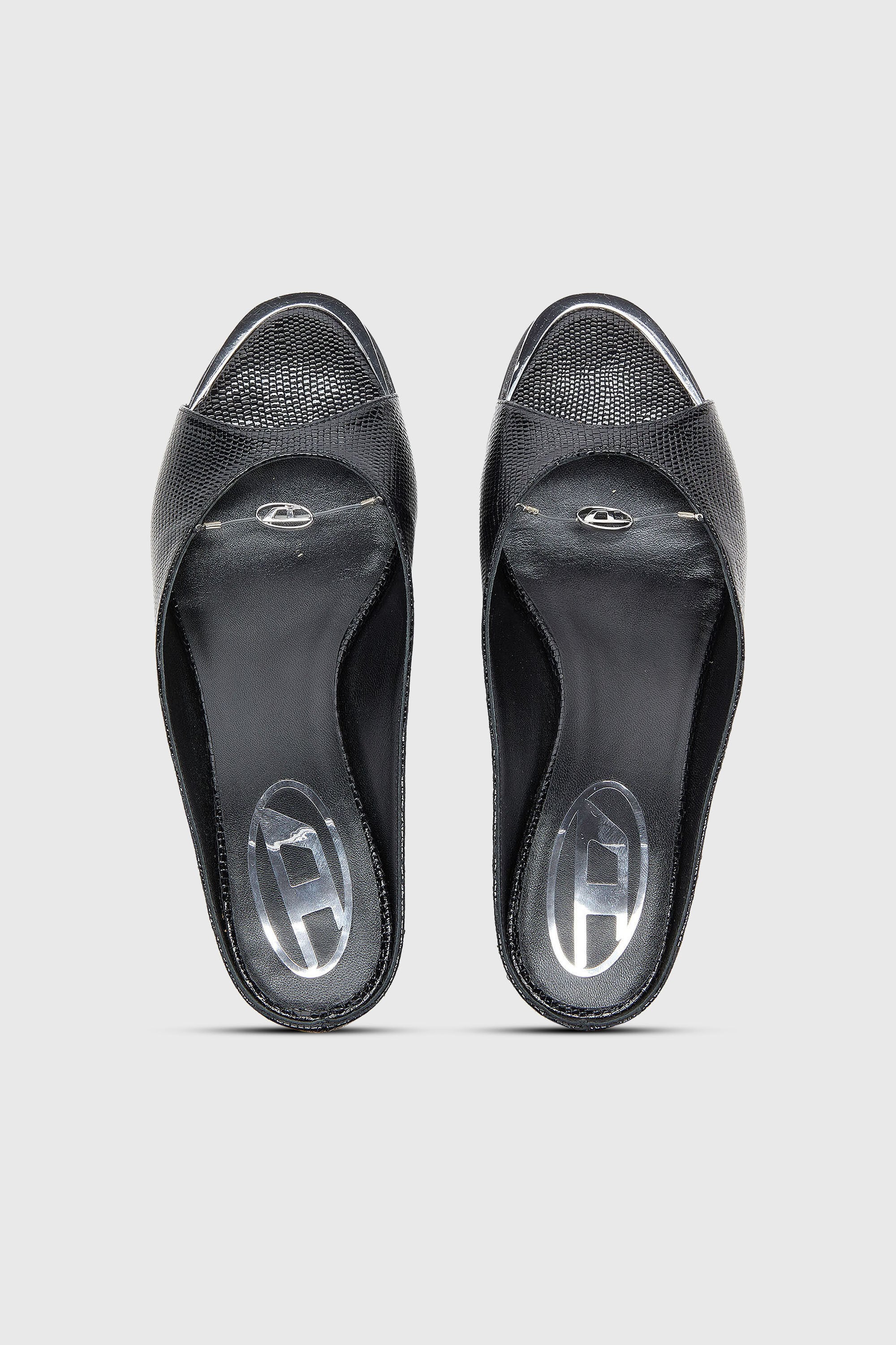 Diesel - D-DIAM'S-SA-40, Woman's D-Diam's - Leather mule with floating Oval D in Black - 4