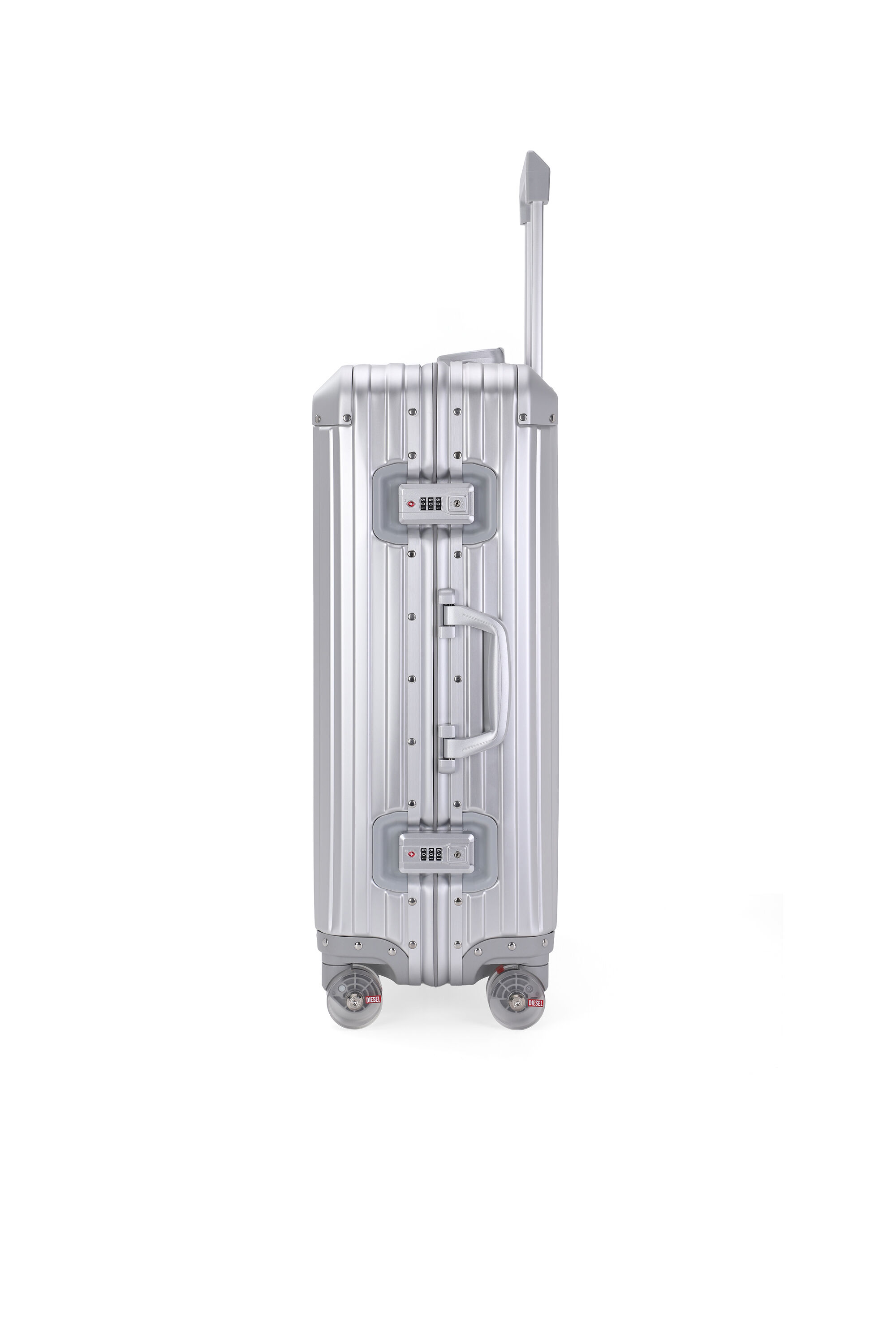 Diesel - DIESEL ALUMINUM TROLLEY- DSL002, Unisex's Aluminum suitcase size M in Silver - 4