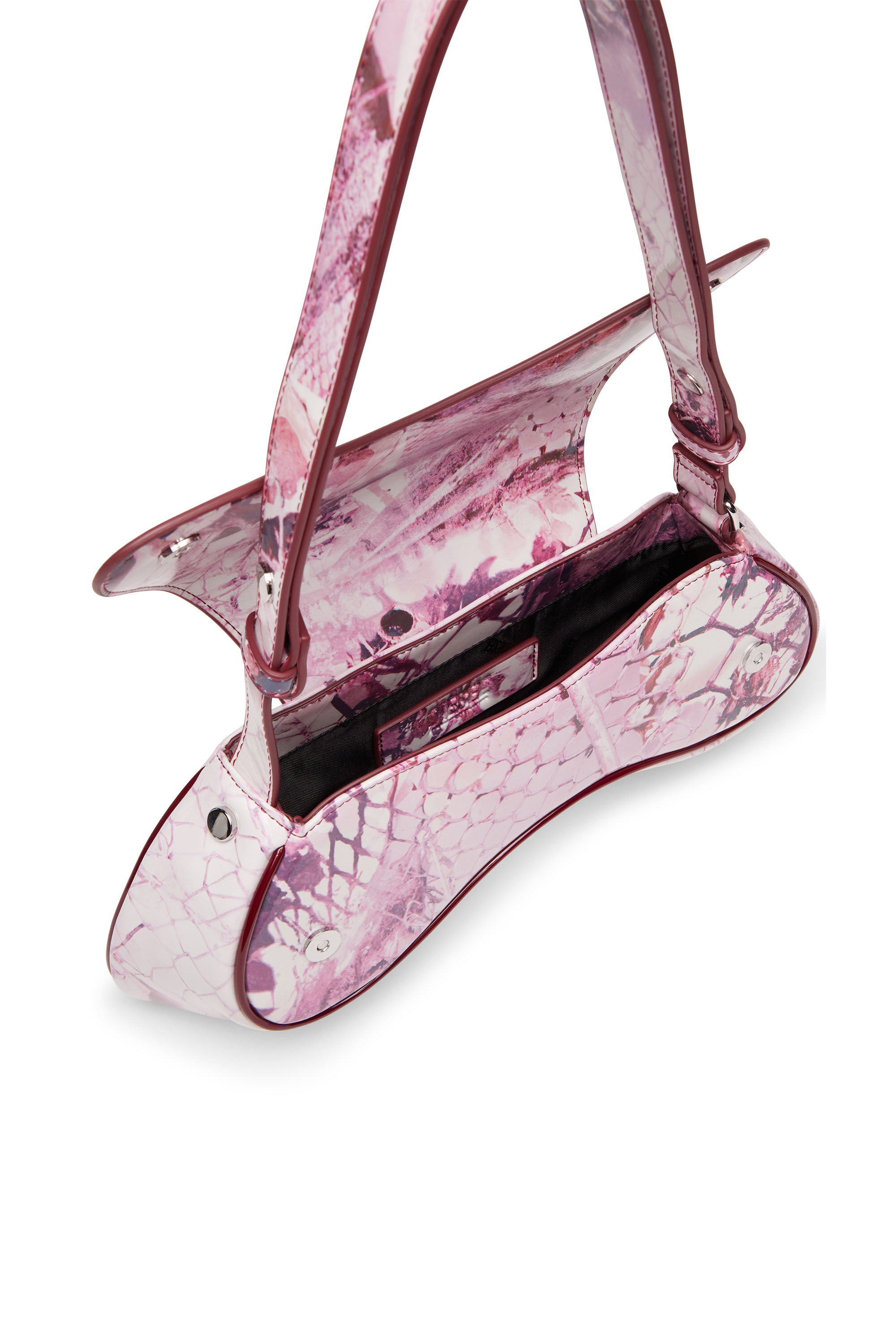 Diesel - PLAY CROSSBODY, Woman Play-Crossbody bag with bleeding logo print in Pink - Image 5