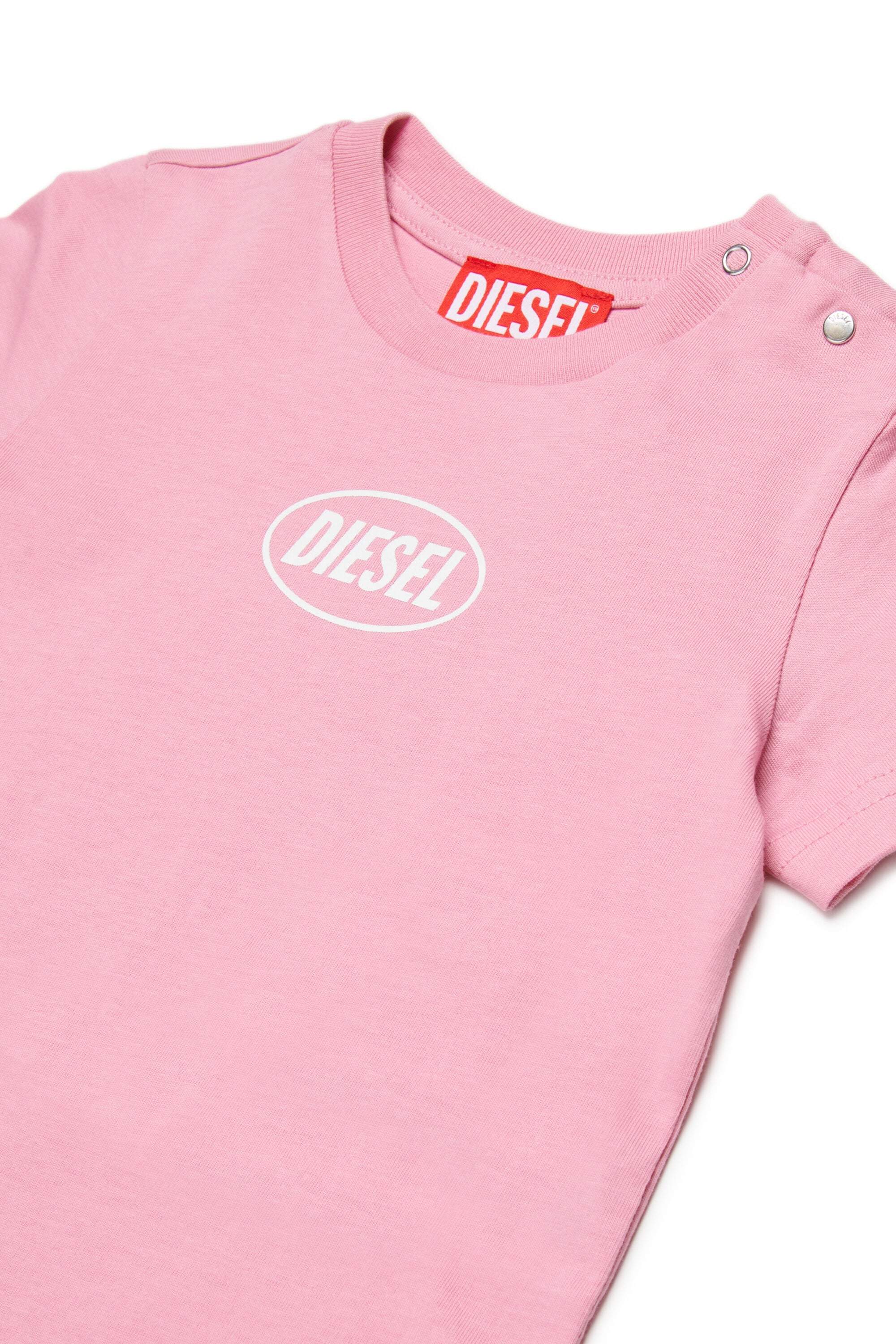 Diesel - TOLPYB, Unisex's Cotton T-shirt with logo in Pink - 3