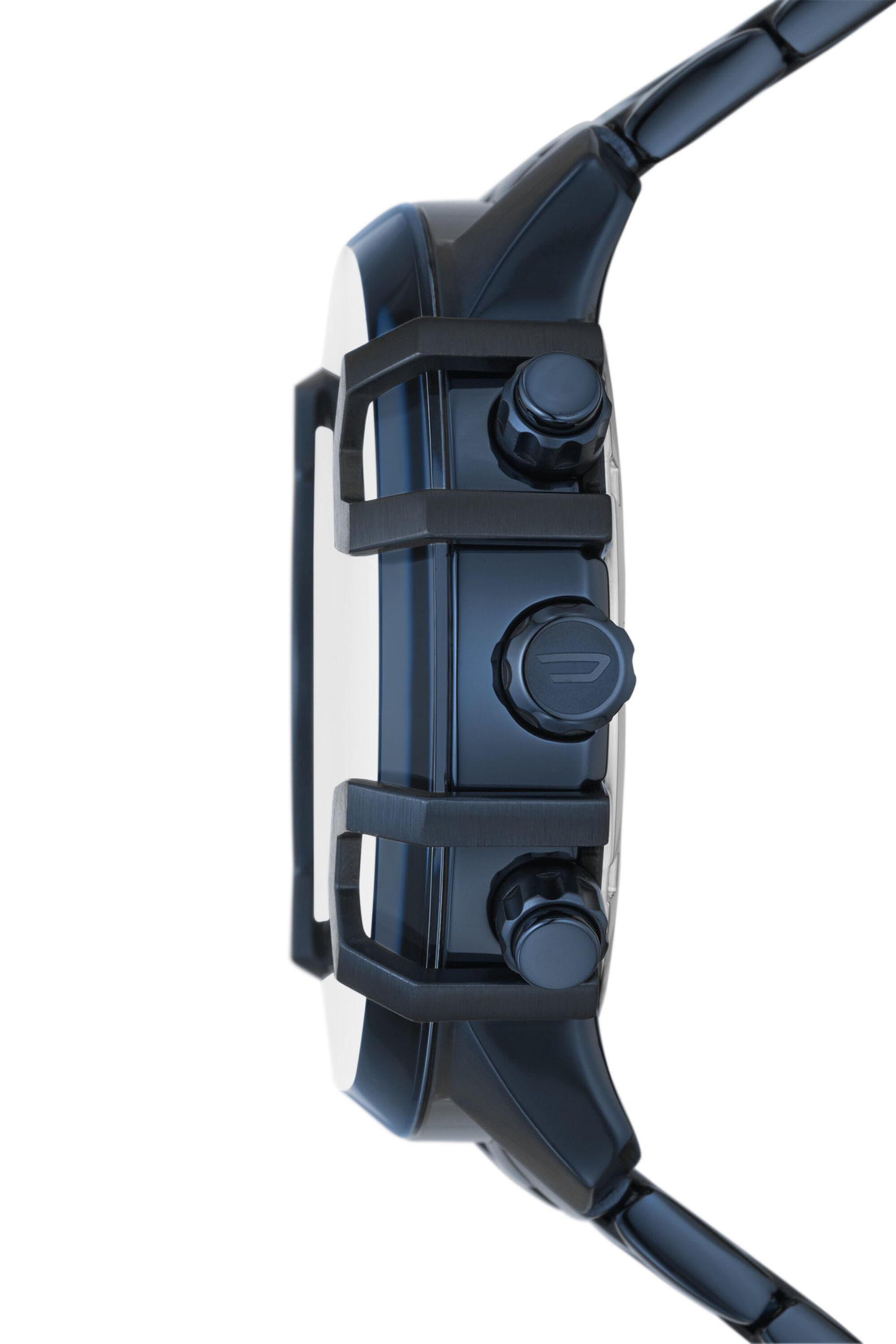 Diesel - DZ4596, Man's Griffed chronograph blue-tone stainless steel watch in Blue - 3