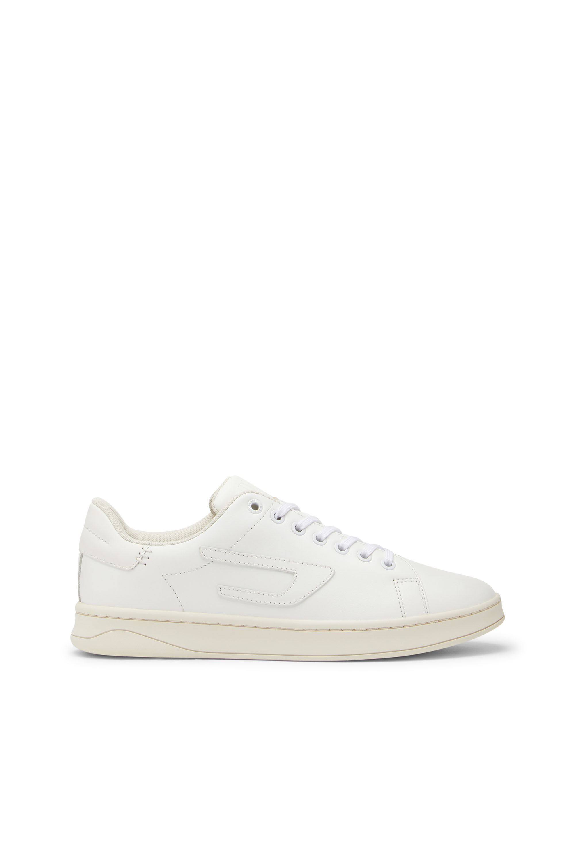 Diesel - S-ATHENE LOW W, Woman S-Athene Low-Low-top leather sneakers with D patch in White - Image 1
