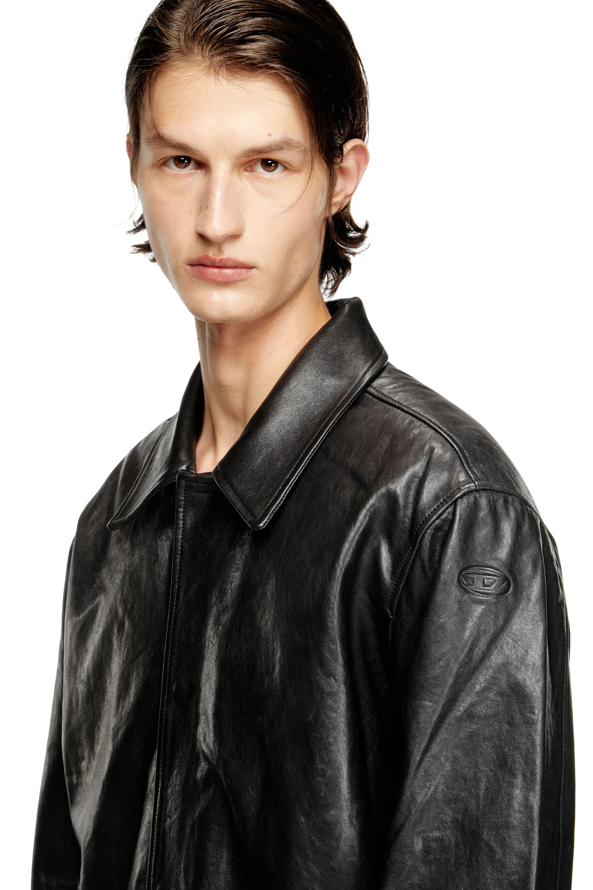 Diesel - L-JESS, Man's Padded leather jacket in Black - 5