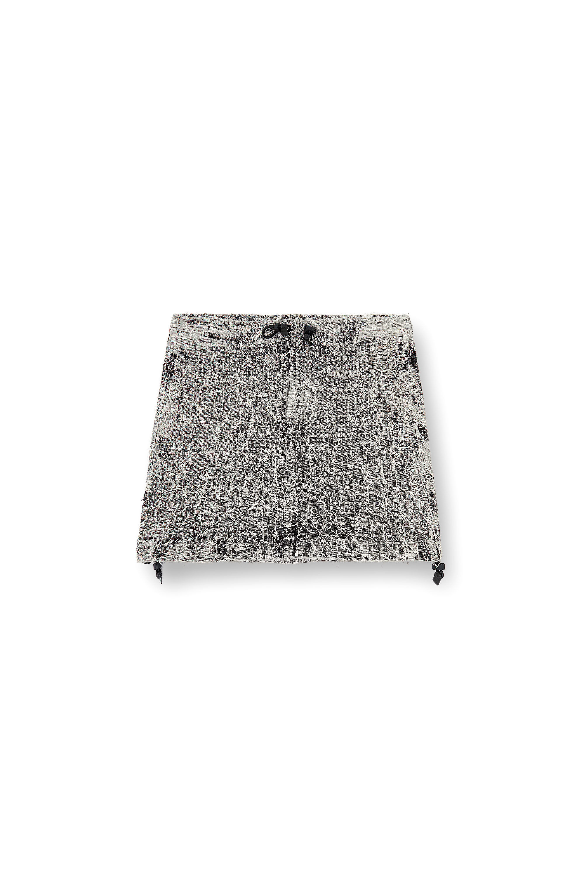 Diesel - DE-MINI-S, Woman's Mini skirt in bouclé denim in Grey - 2