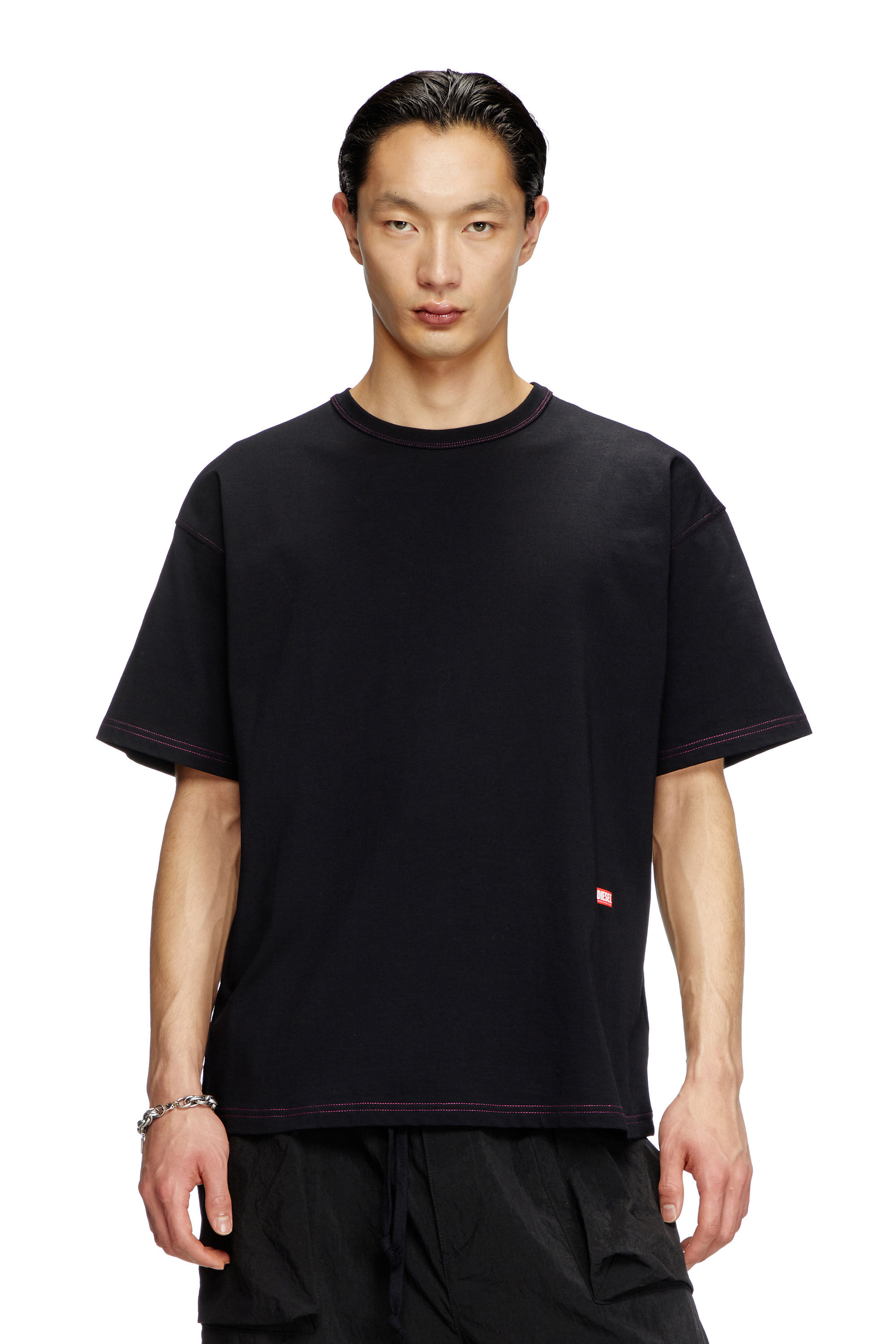 Diesel - T-BOXT-R18, Man's T-shirt with apple core print in Black - 3