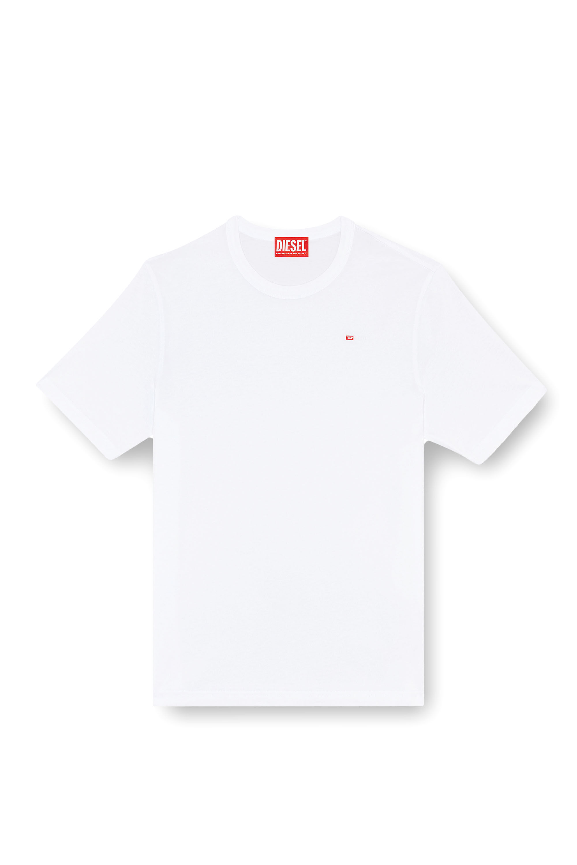 Diesel - T-ADJUST-MICRODIV, Unisex's T-shirt with micro-embroidered logo in White - 2