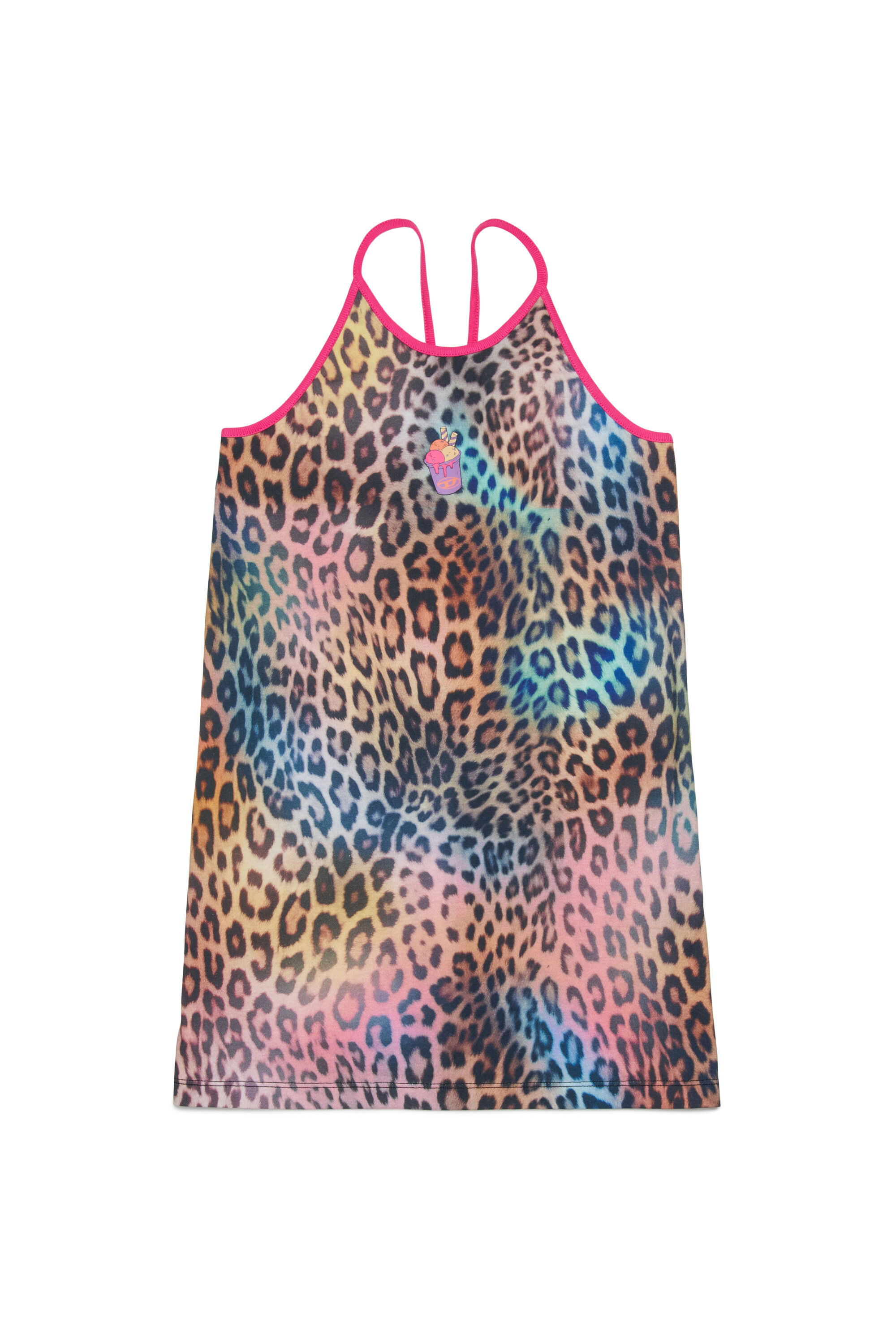 Diesel - MCUPLY, Woman's Beach dress with multicolour animal print in Brown/Pink - 1