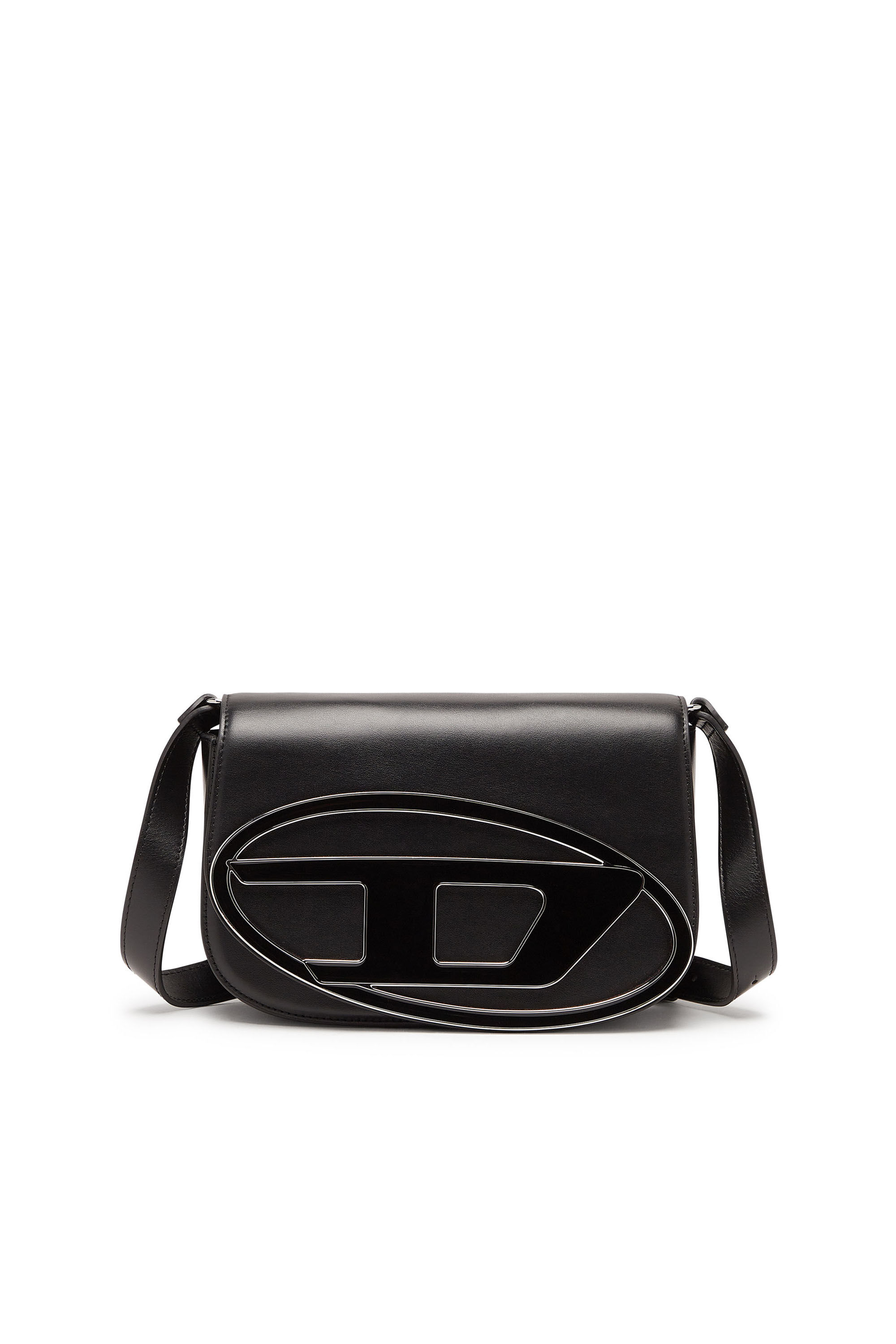 Diesel - 1DR M, Woman 1DR M-Iconic medium shoulder bag in leather in Black - Image 1