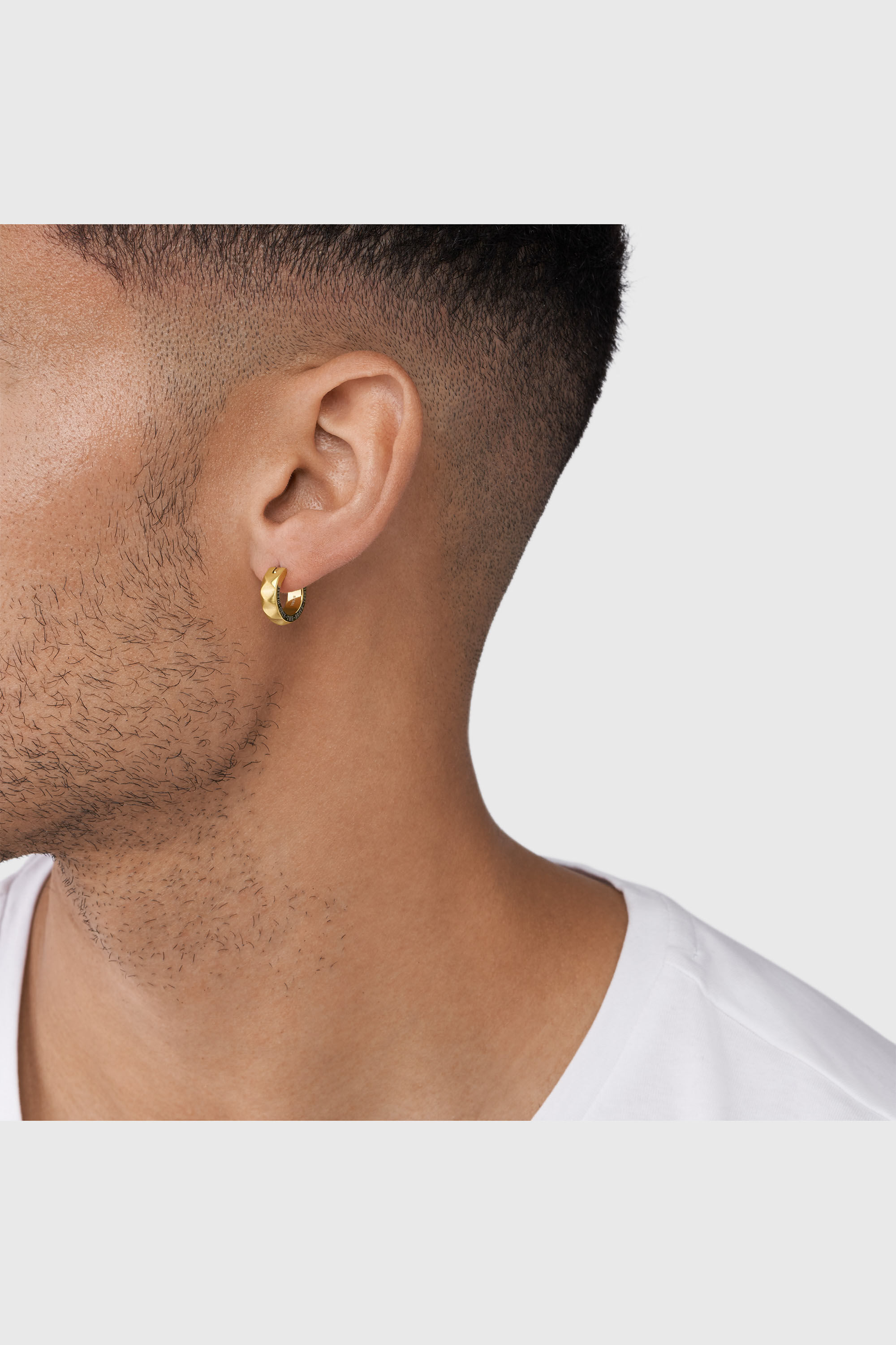 Diesel - DX1417, Unisex's Gold-Tone Stainless Steel single hoop earring in Gold - 4