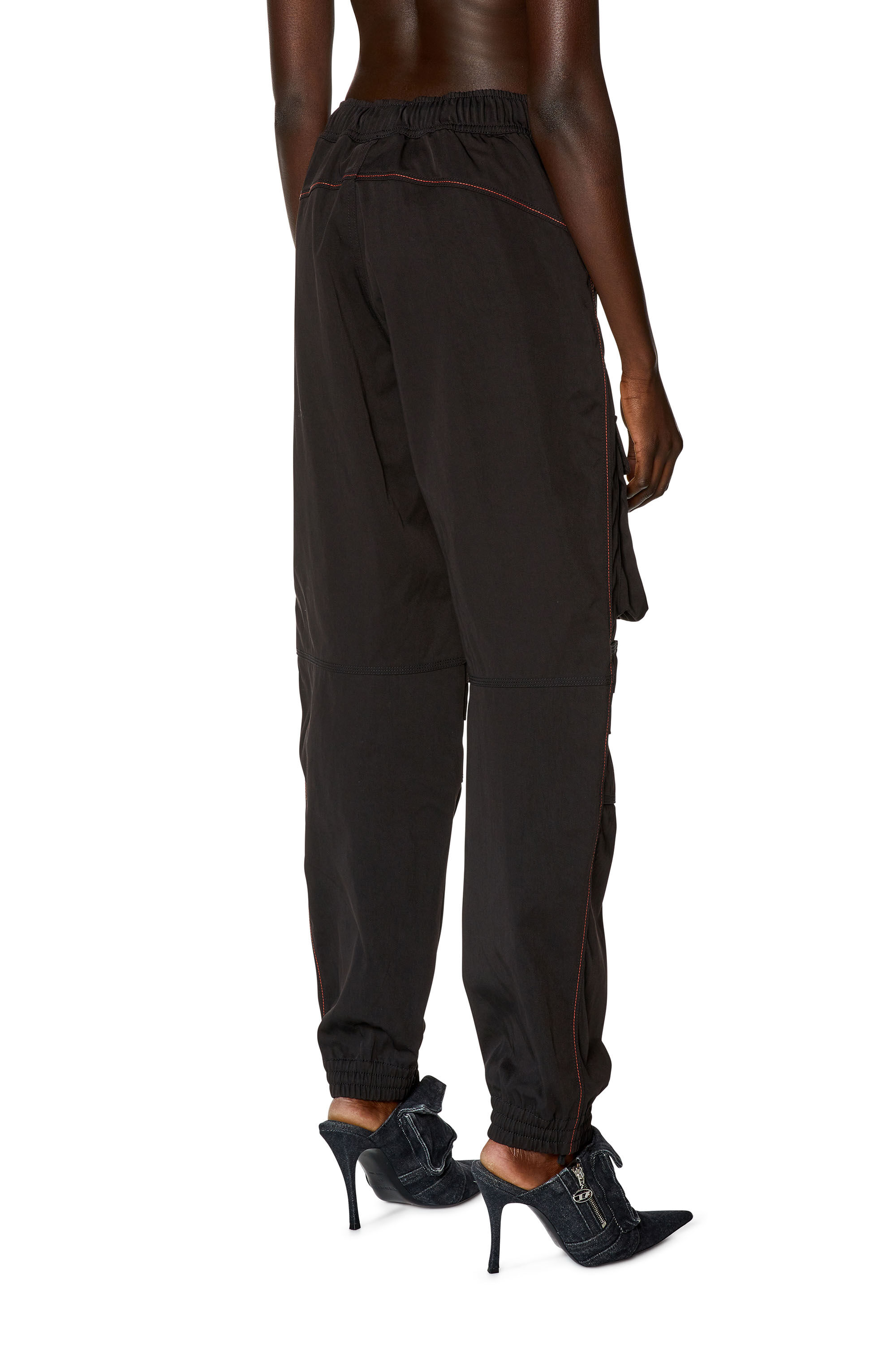 Diesel - P-MIRT, Woman Cargo pants in nylon twill in Black - Image 4