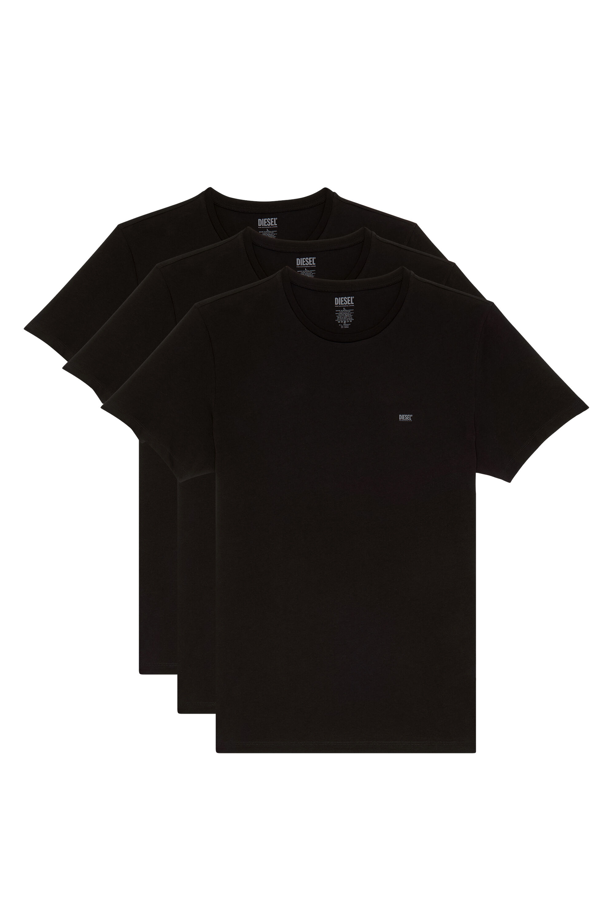 Diesel - UMTEE-JAKETHREEPACK, Man Three-pack crew-neck T-shirts in Black - Image 4