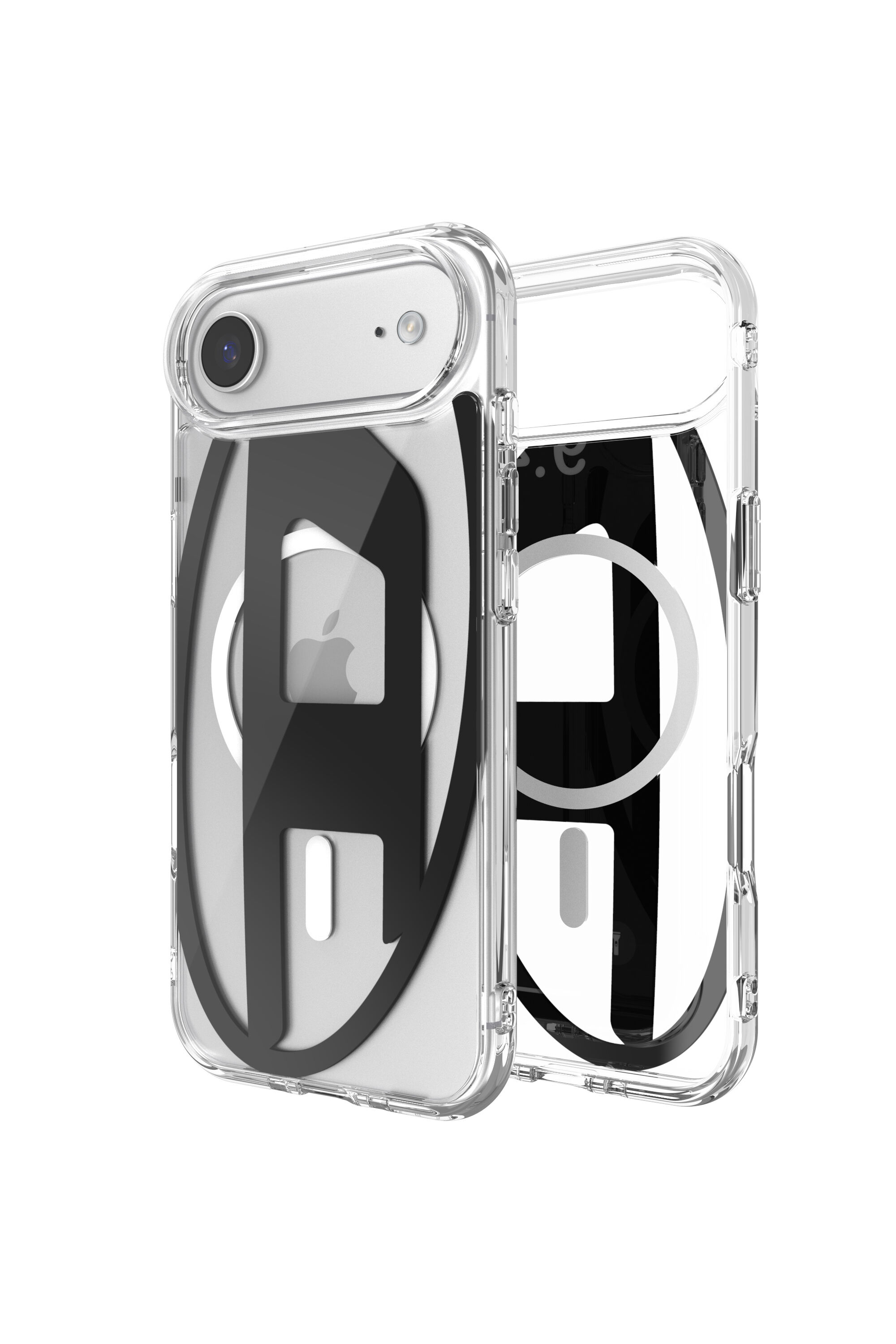 Diesel - 60416 AOP CASE, Unisex's Oval D metallic case with magsafe for iPhone 17 Air in Black - 1