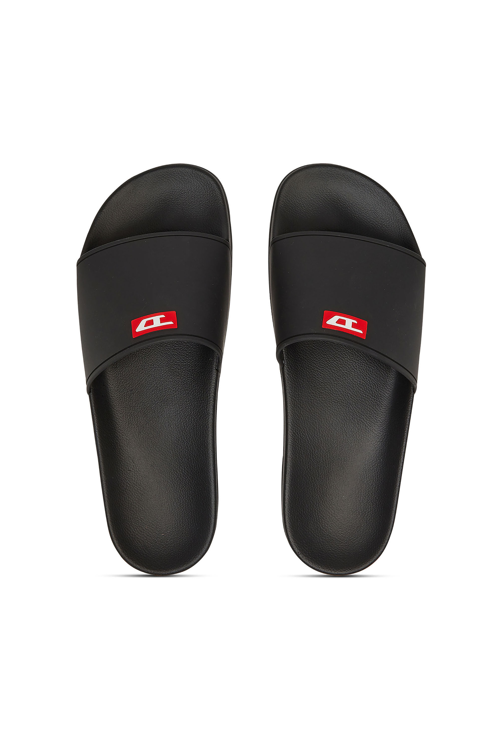 Diesel - SA-SWIM, Man's Rubber pool slides with D logo in Black - 4