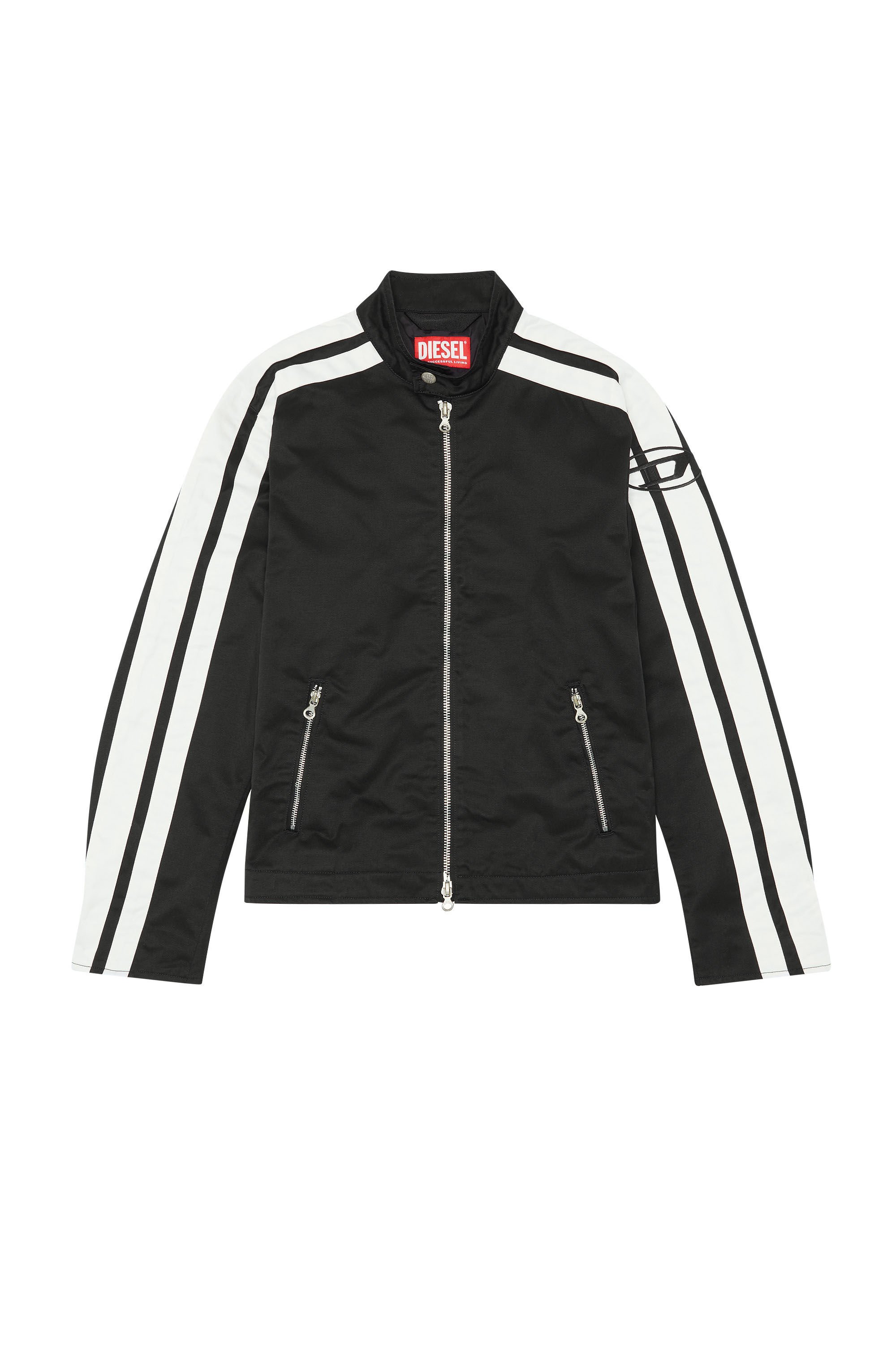 Diesel - J-BECK, Man Biker jacket in padded cotton with bands in Multicolor - Image 2