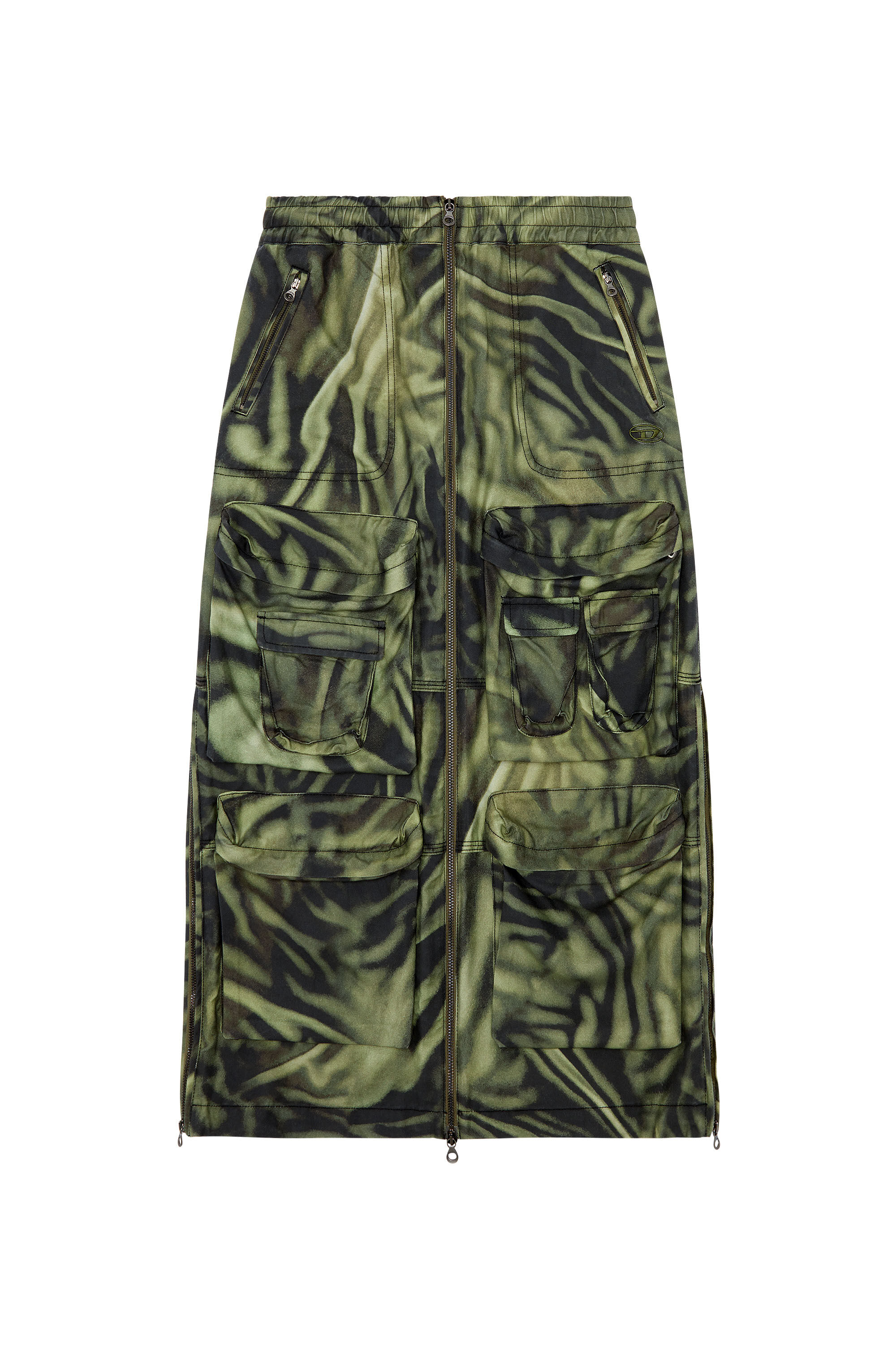 Diesel - O-MIRTOW, Woman Long cargo skirt with zebra-camo print in Multicolor - Image 2