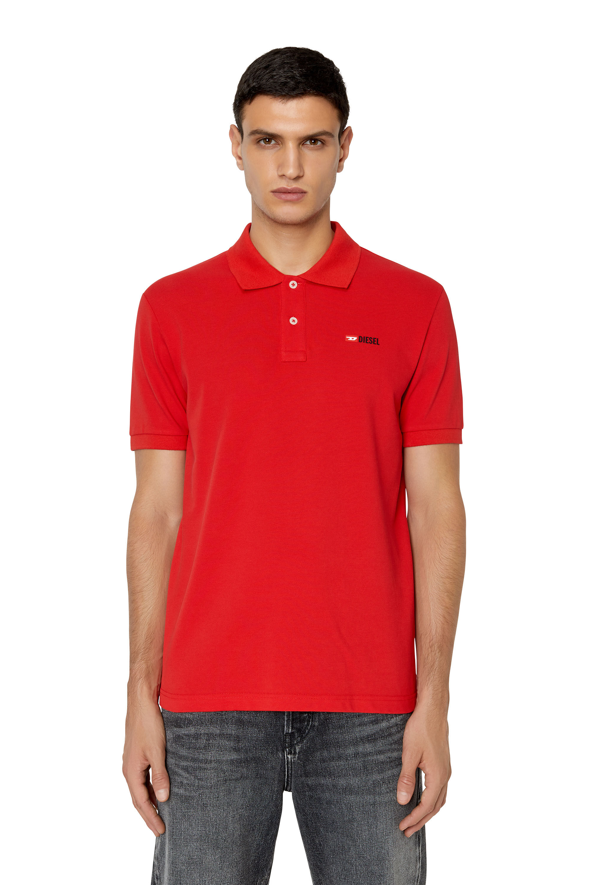 Diesel - T-SMITH-DIV, Man Polo shirt with 3D logo in Red - Image 3