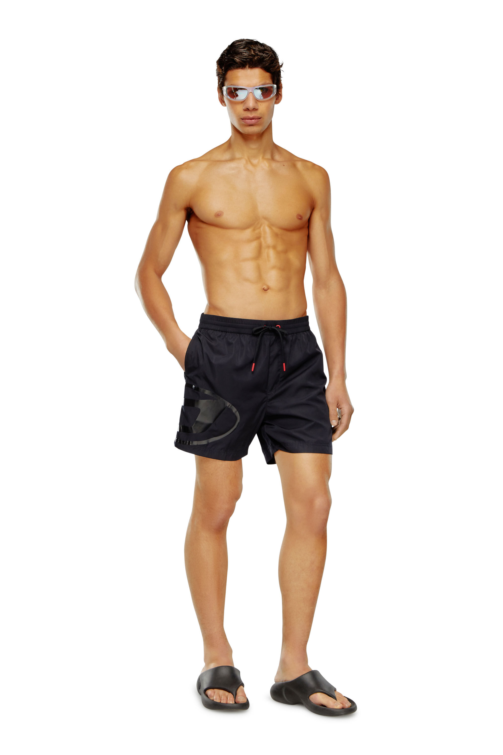 Diesel - BMBX-RIO-41, Man Swim shorts with shiny Oval D logo in Black - Image 2