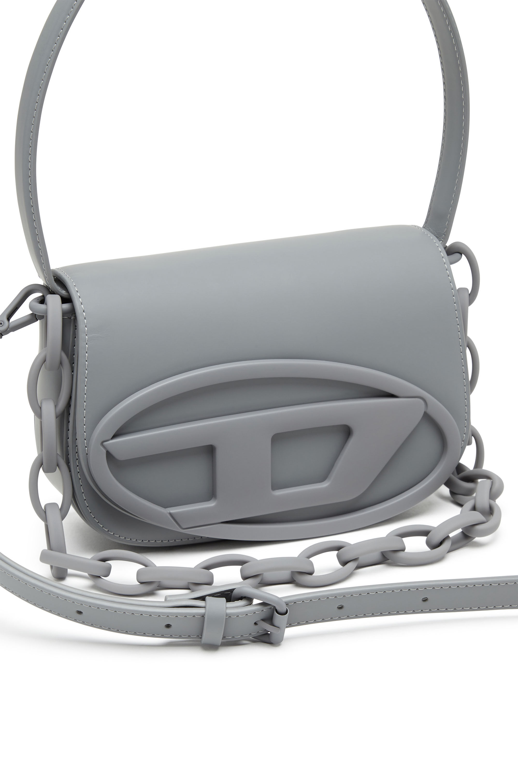 Diesel - 1DR, Woman 1DR-Iconic shoulder bag in matte leather in Grey - Image 2