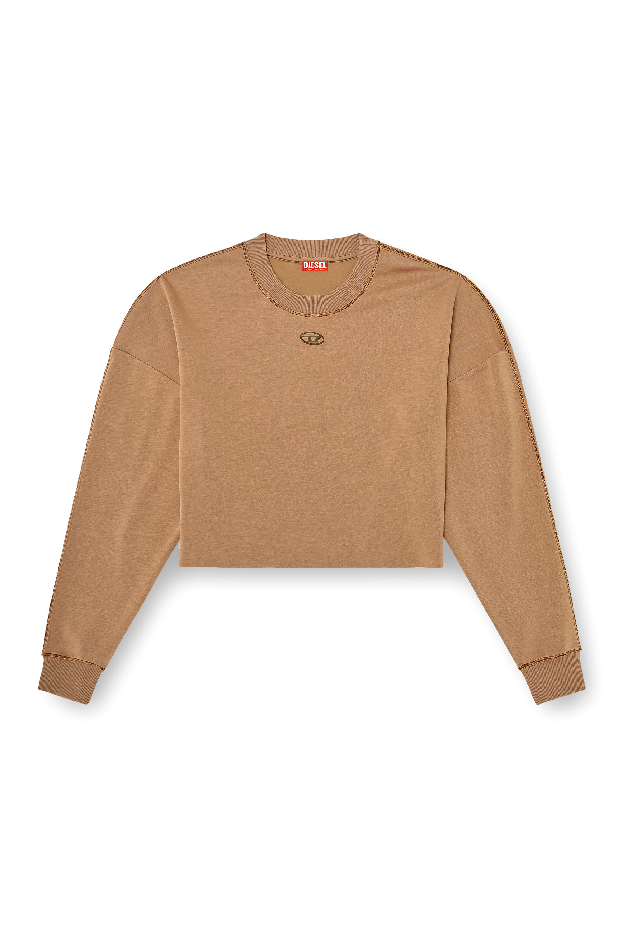 Diesel - BLAKE-UTLT, Woman's Crop top in light stretch scuba in Brown - 2